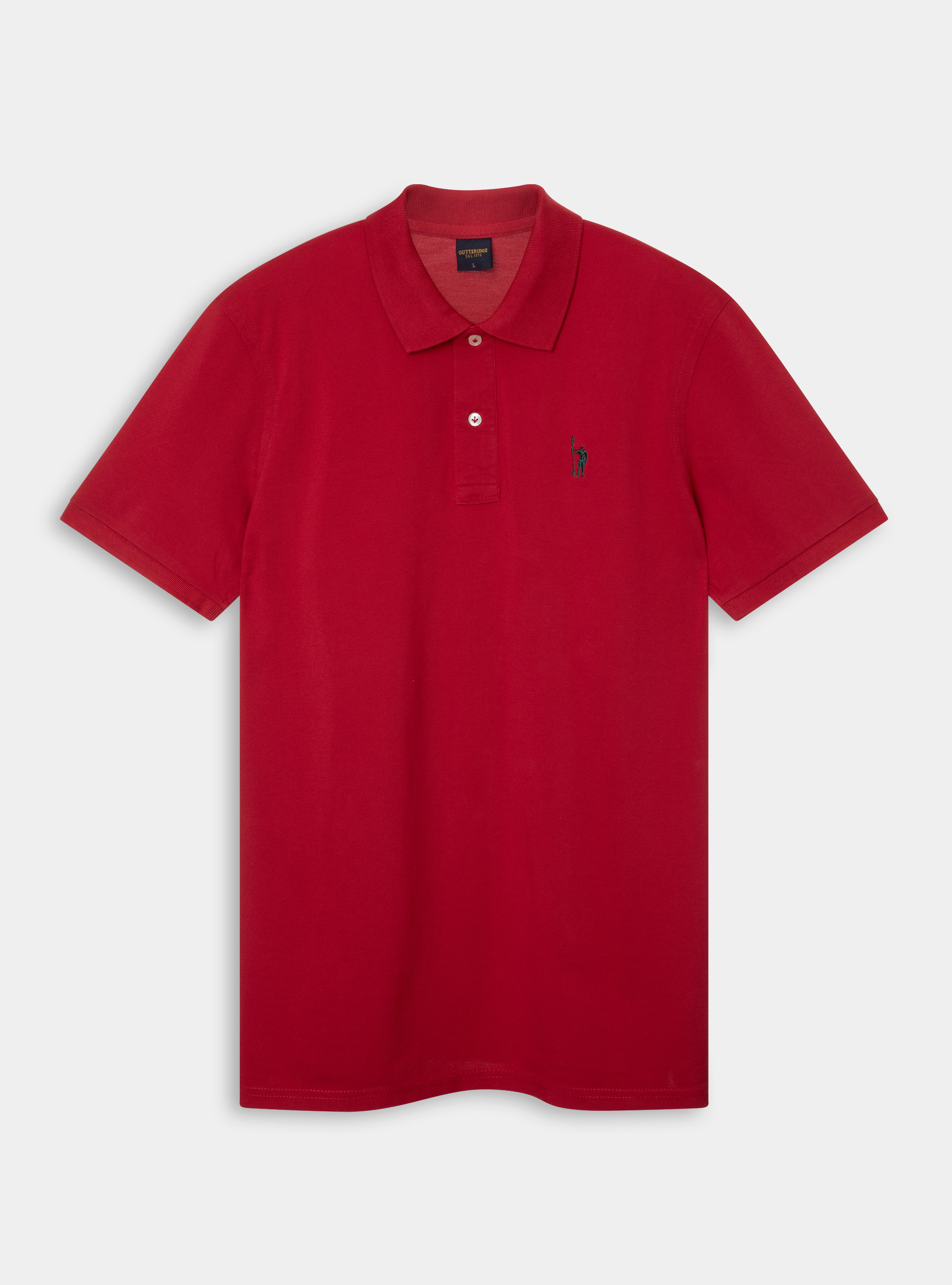 Klassisches Baumwoll-Piqu&eacute;-Polo mit Stickerei, ROSSO 0349C