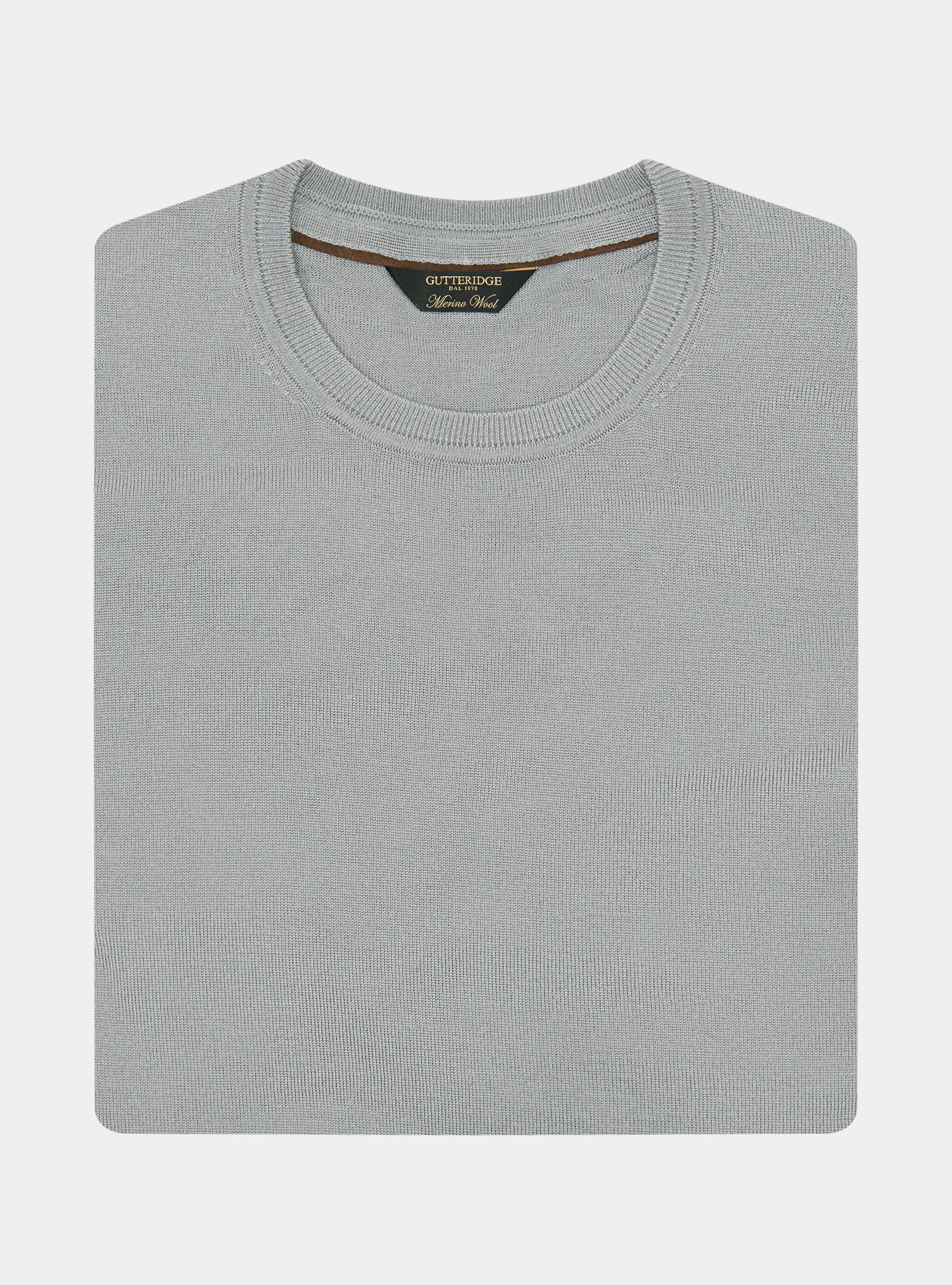 Crew-neck sweater in pure extra-fine merino wool, GREY