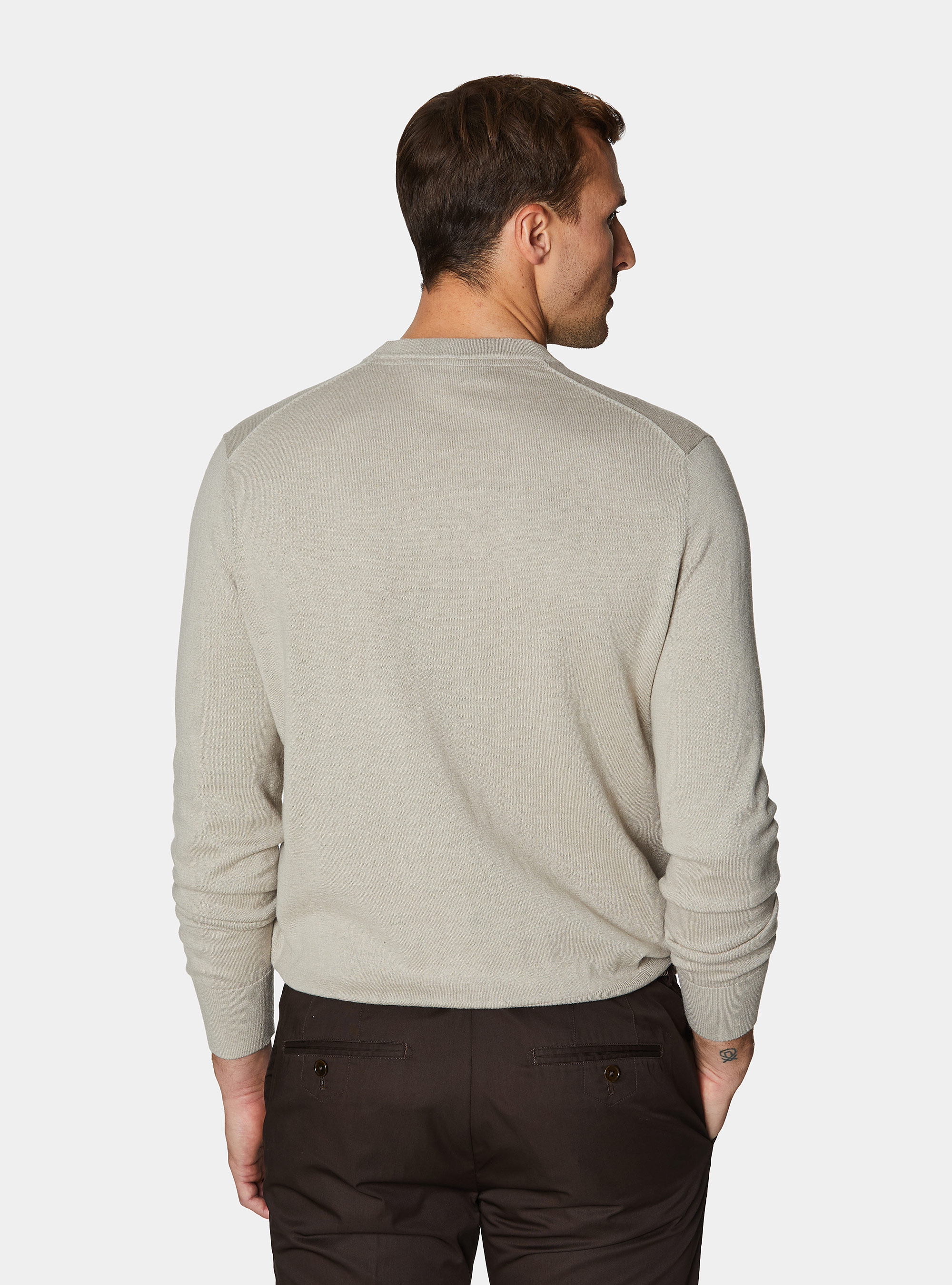 Rundhals-Pullover aus Baumwolle, Seide und Kaschmir, SABBIA 0561C