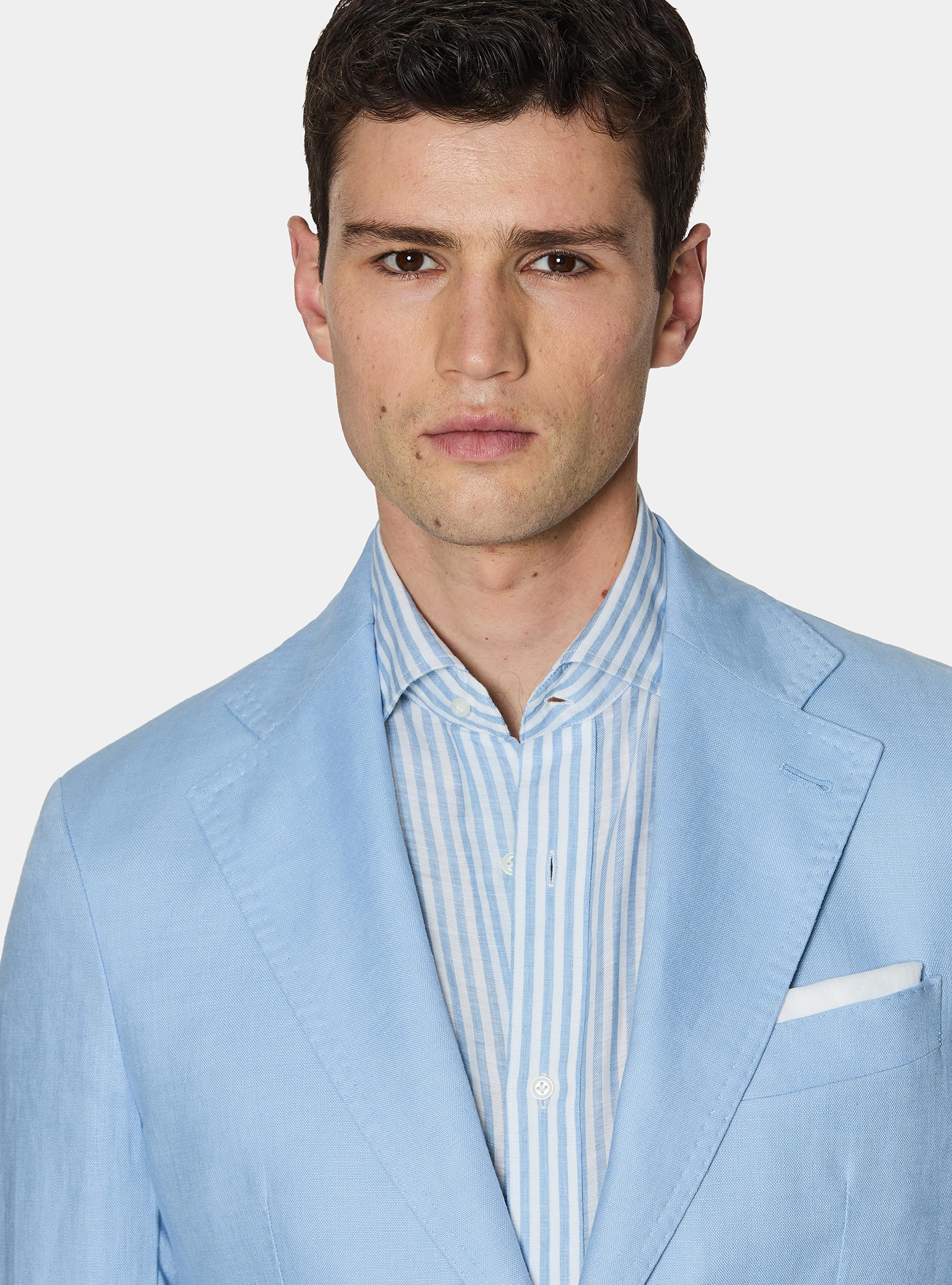 Pure linen suit blazer, 0266C AZZURRO