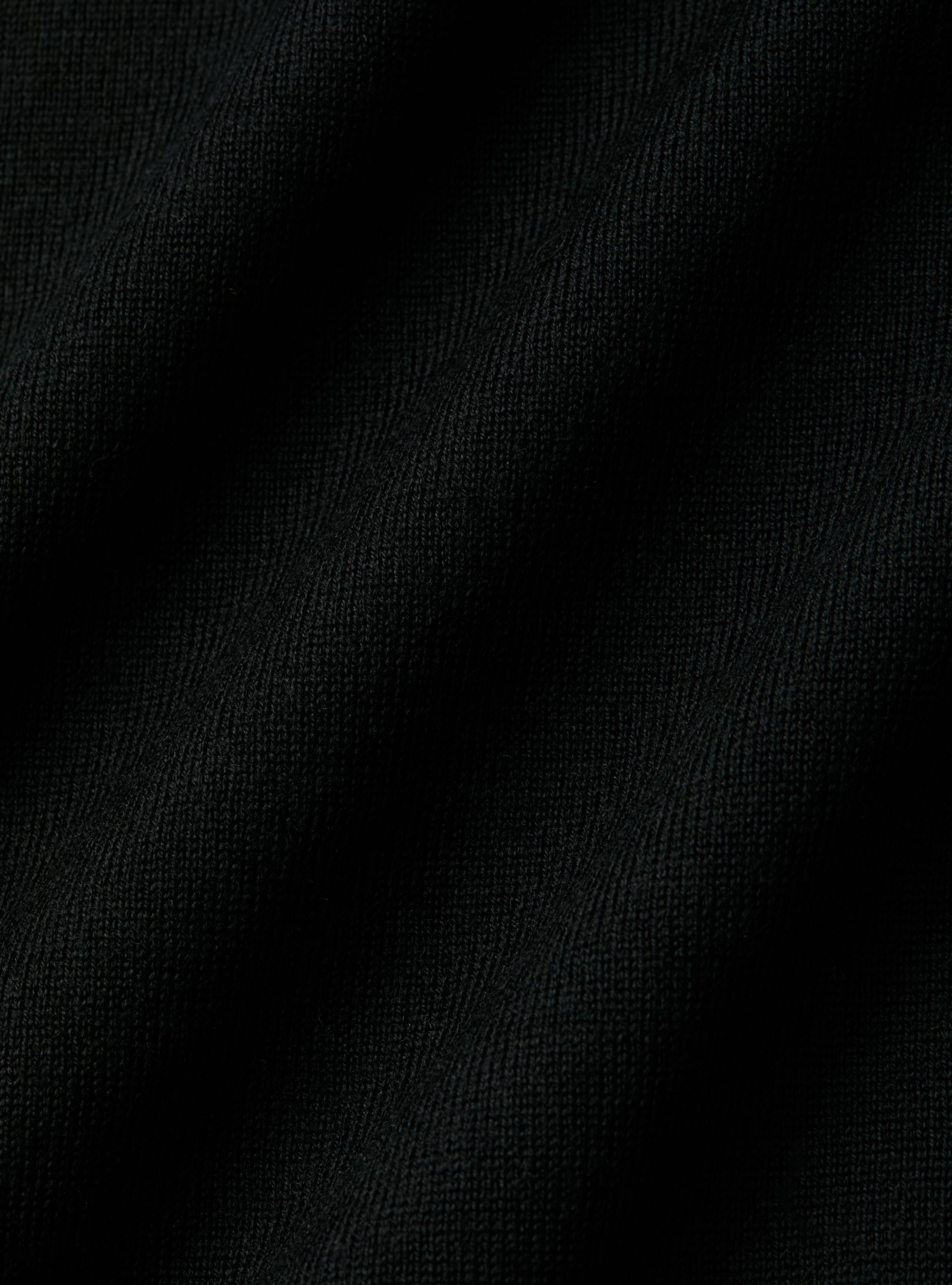 Crew-neck sweater in pure extra-fine merino wool, BLACK