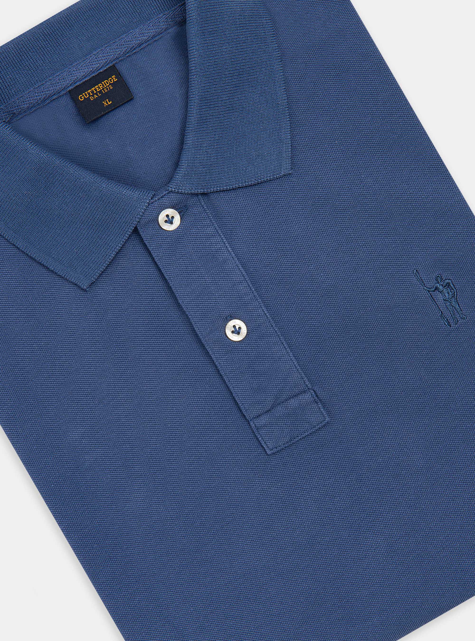 Polo classica in piquet, 0243C DENIM