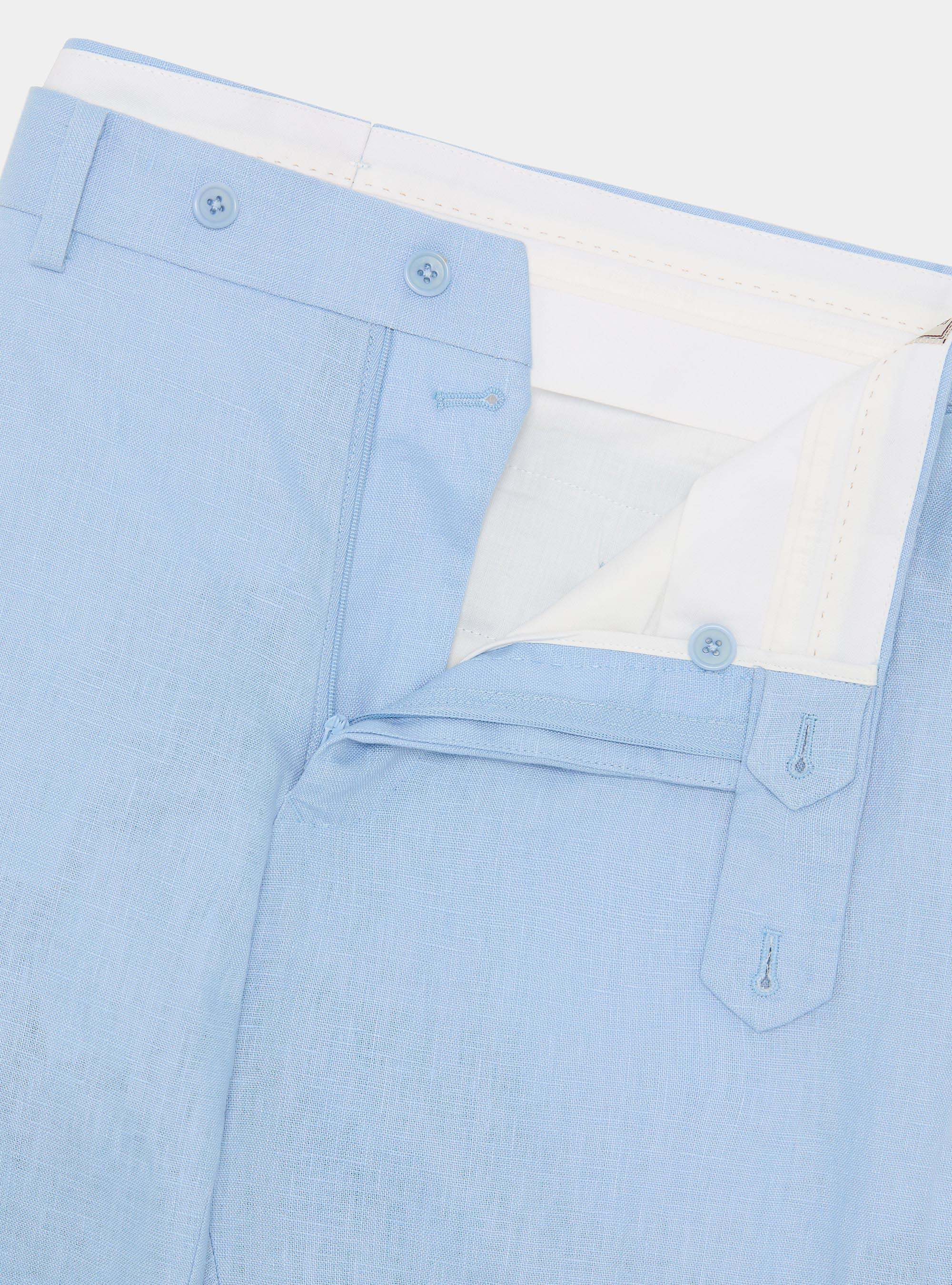 Anzughose aus reinem Leinen, 0266C AZZURRO