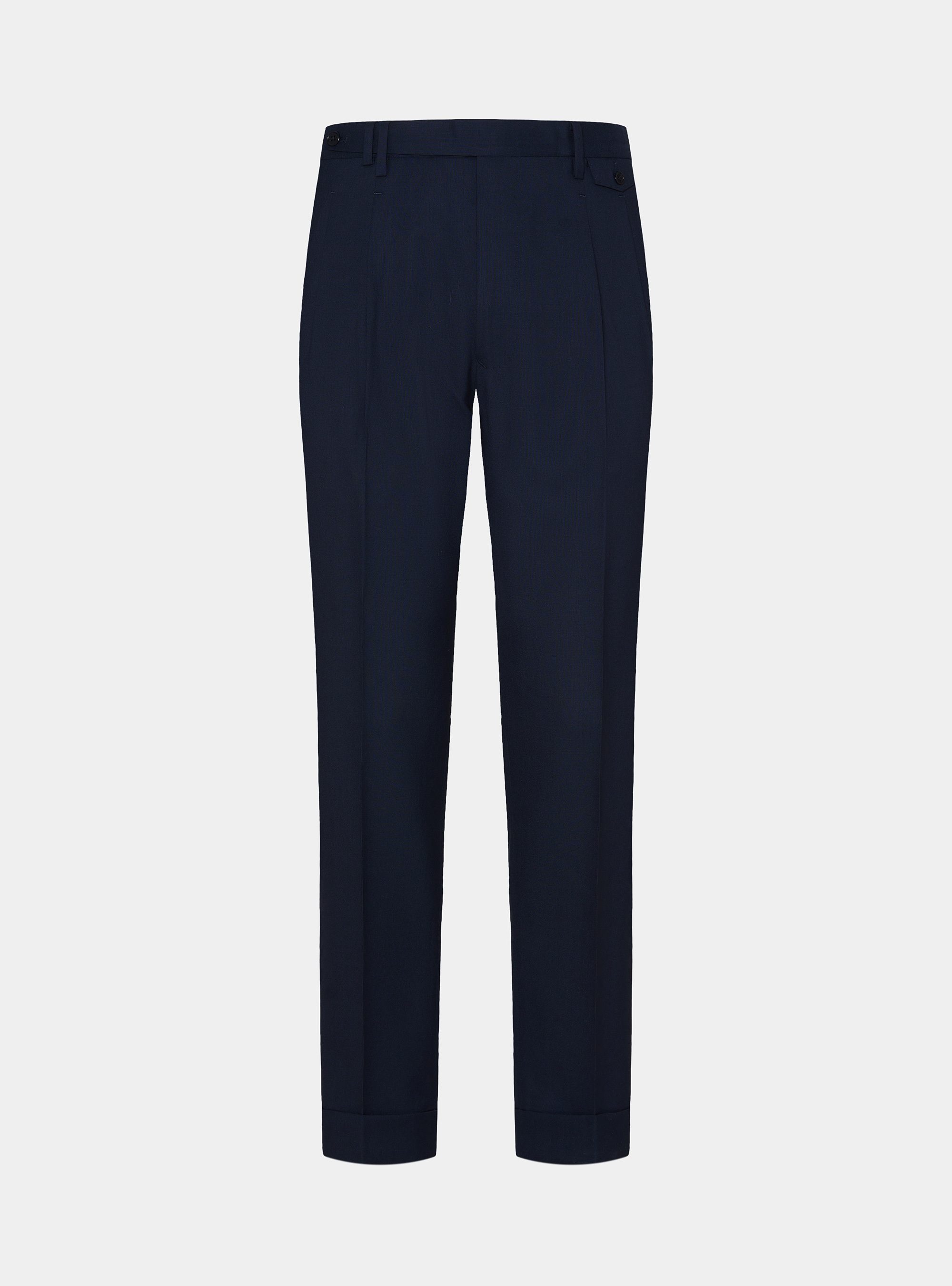 Vitale Barberis Canonico pure wool double pleat trousers, NAVY