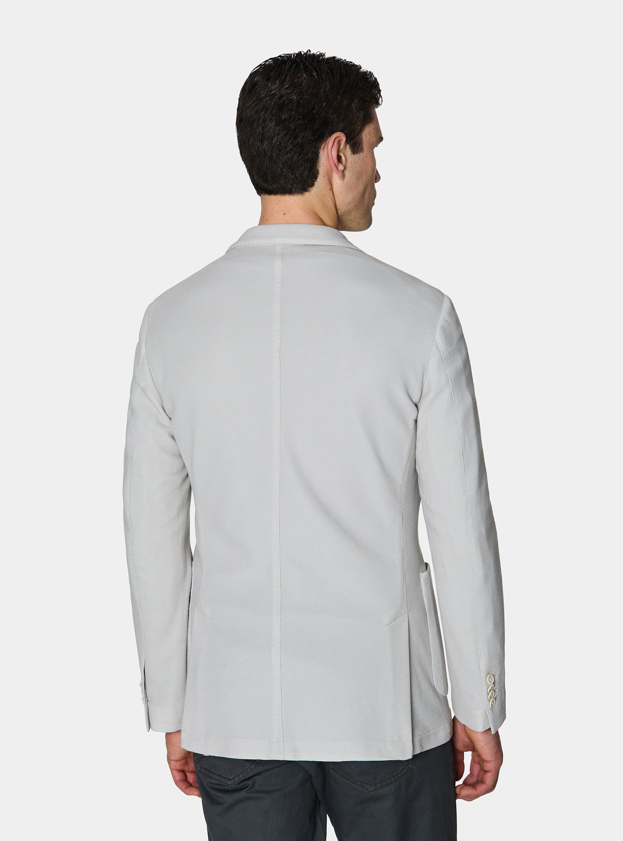 Cotton blend jersey blazer, GRIGIO CHIARO 0256C
