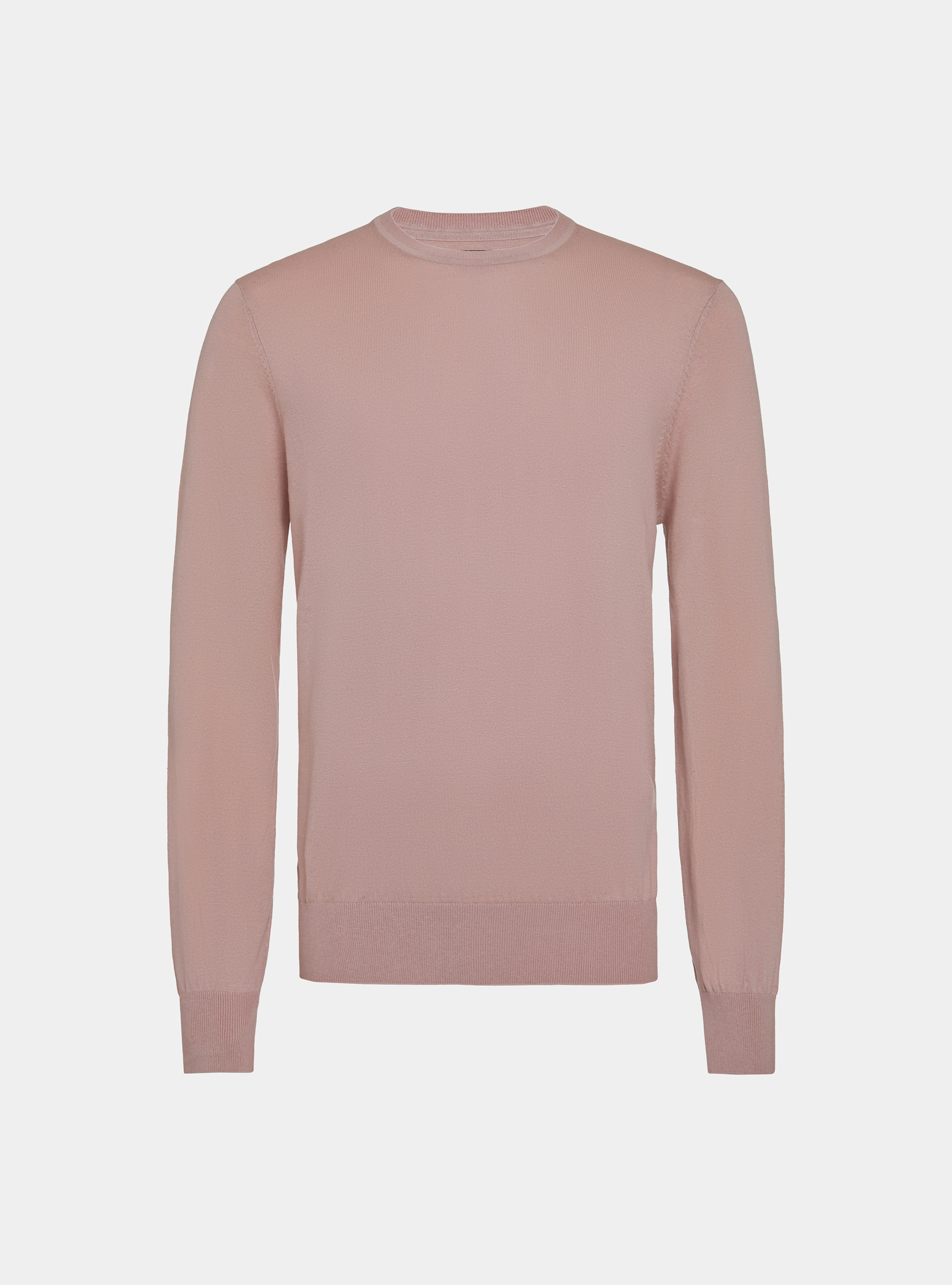 Pullover mit Rundhalsausschnitt aus Baumwolle, Seide und Kaschmir, 0441C ROSA SCURO