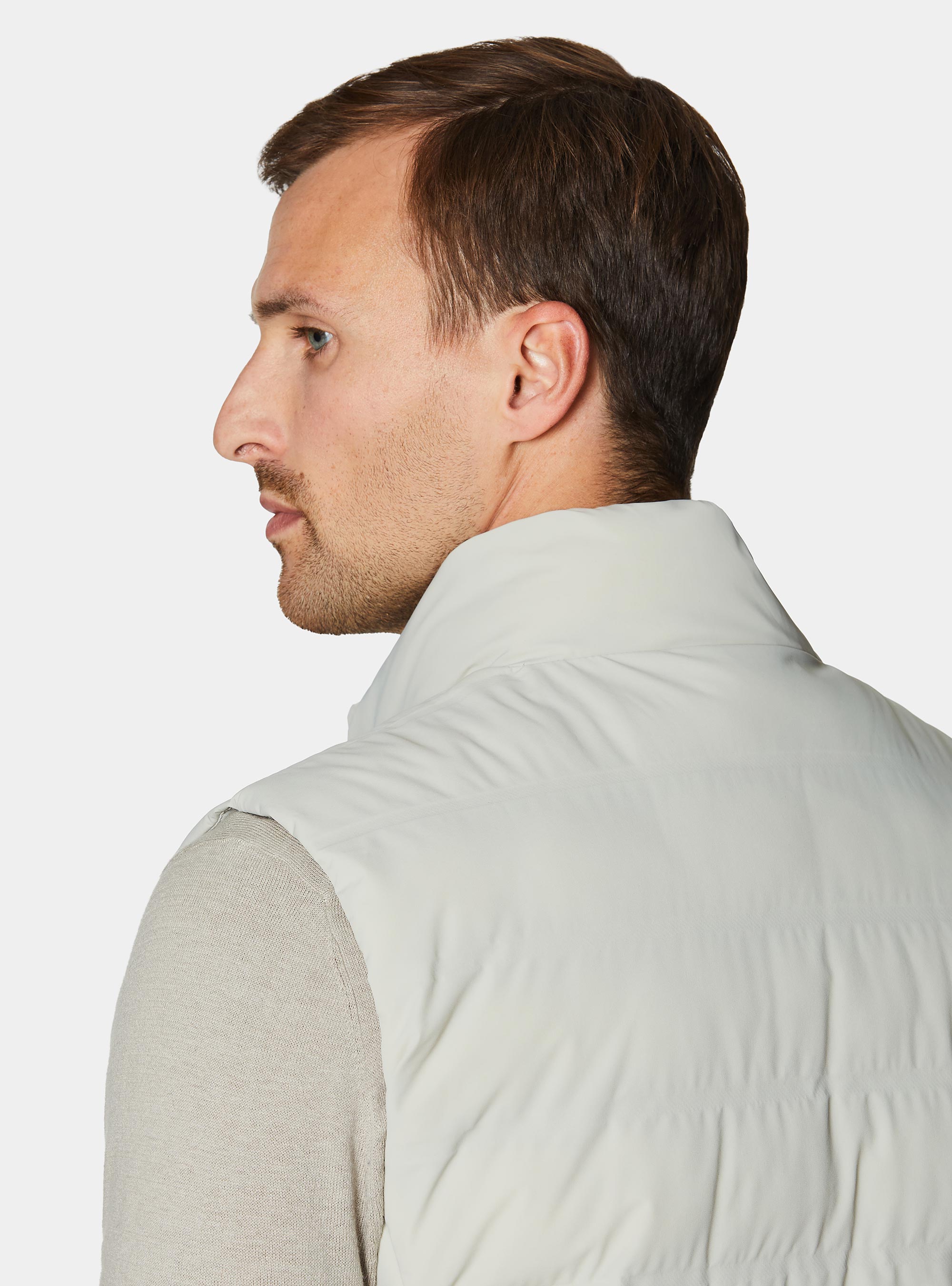 Quilted sleeveless, ECRU