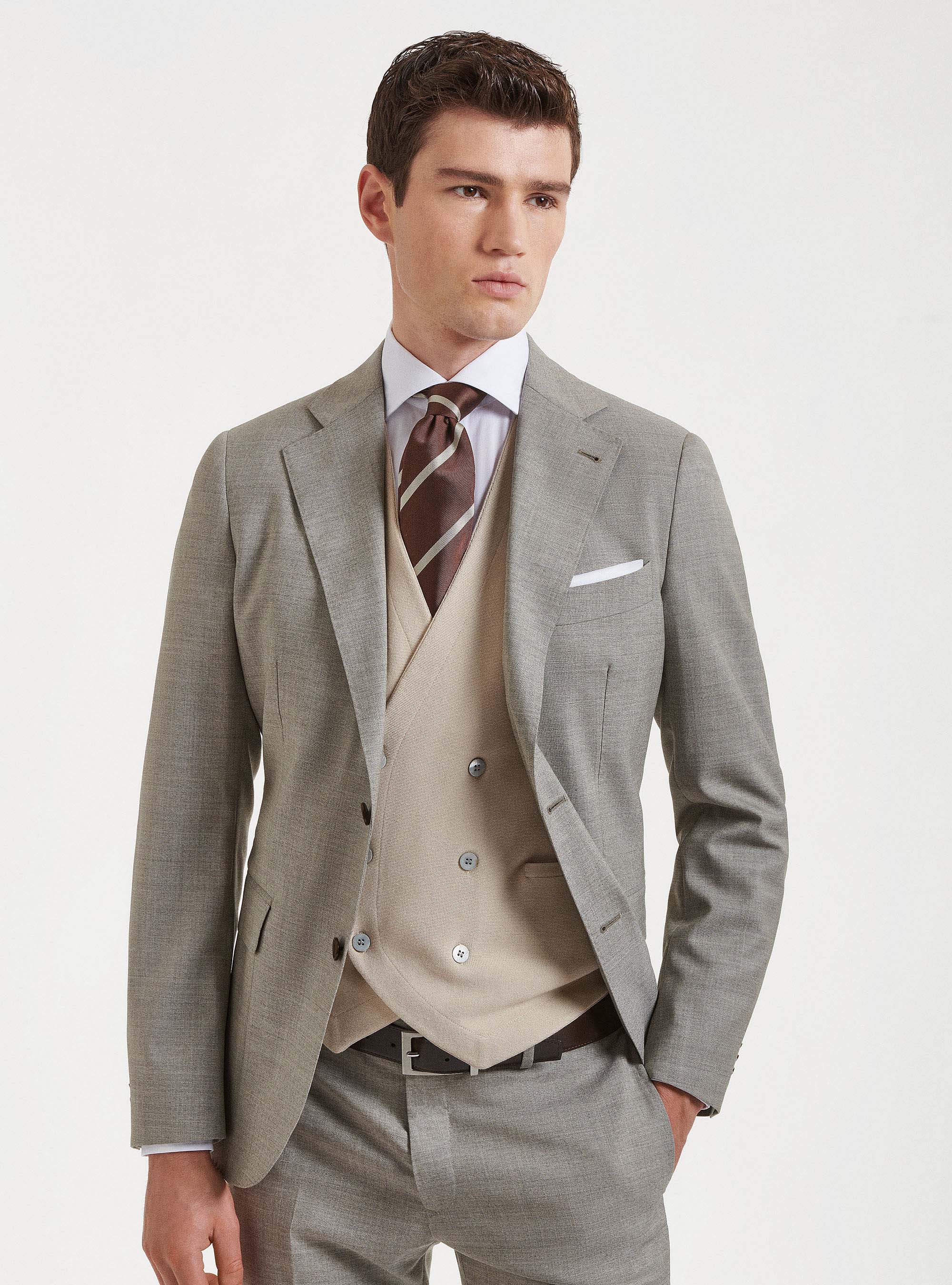 Pure wool suit blazer Vitale Barberis Canonico, ECRU