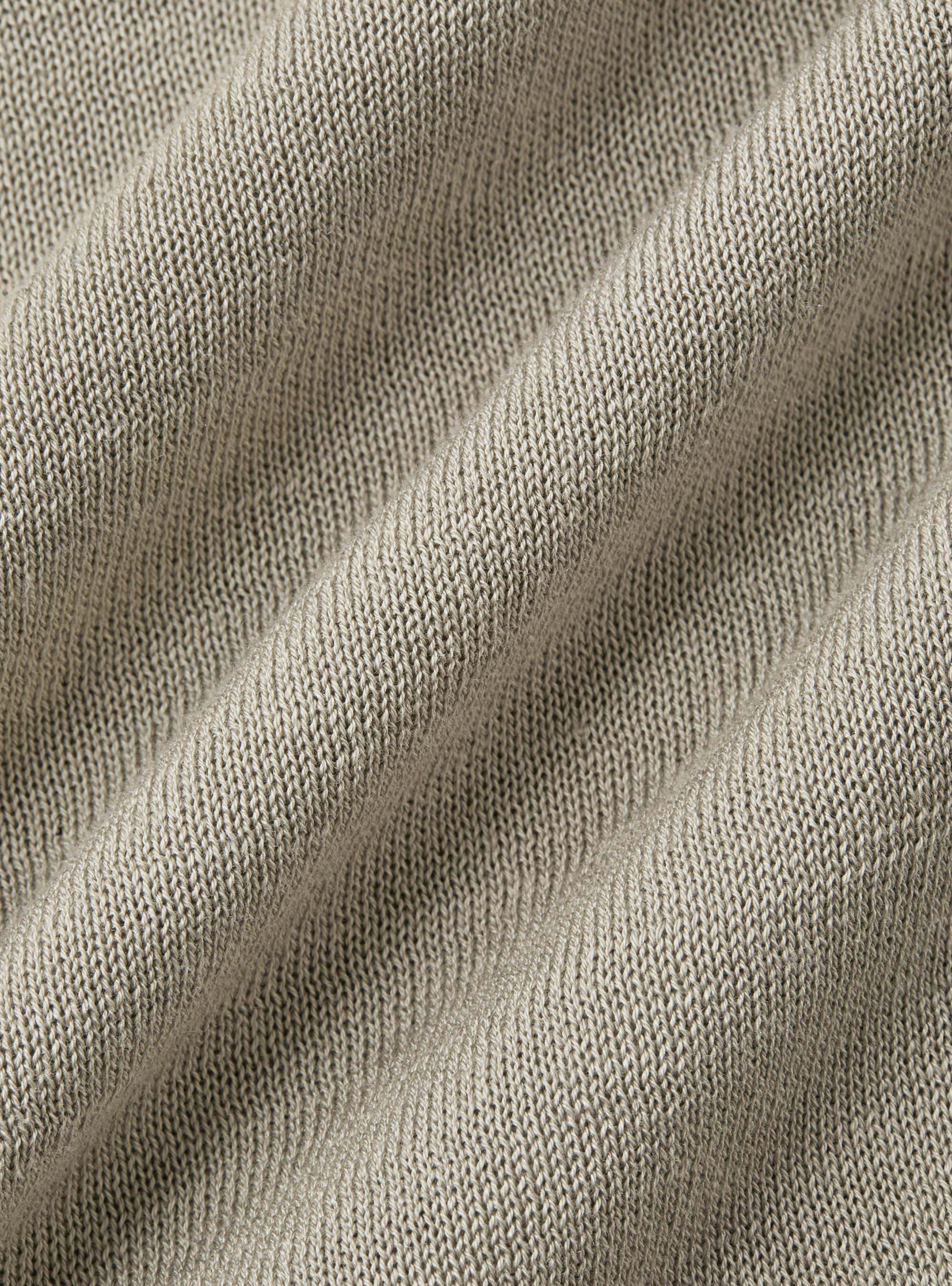 Cotton and silk polo shirt, SAND