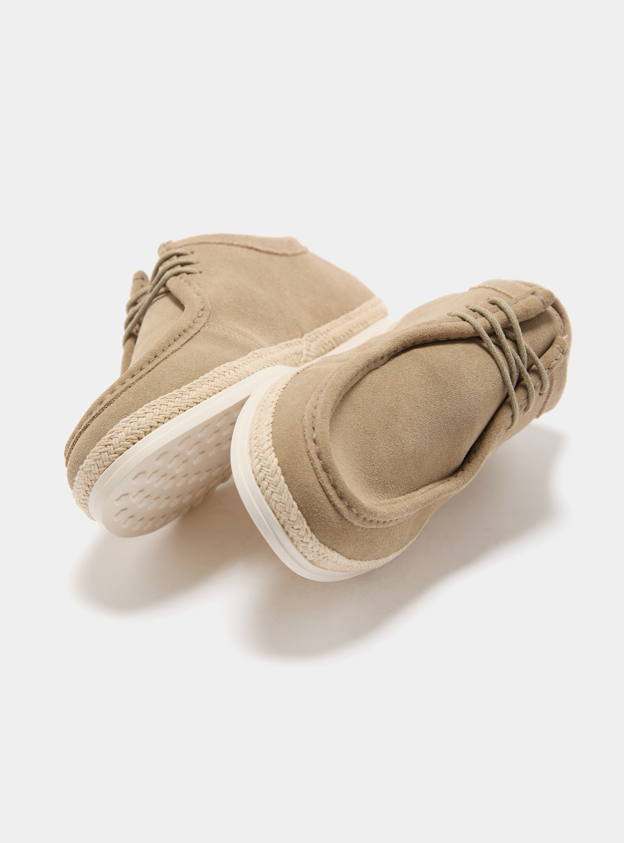 Paraboot lace-up suede boots, ECRU