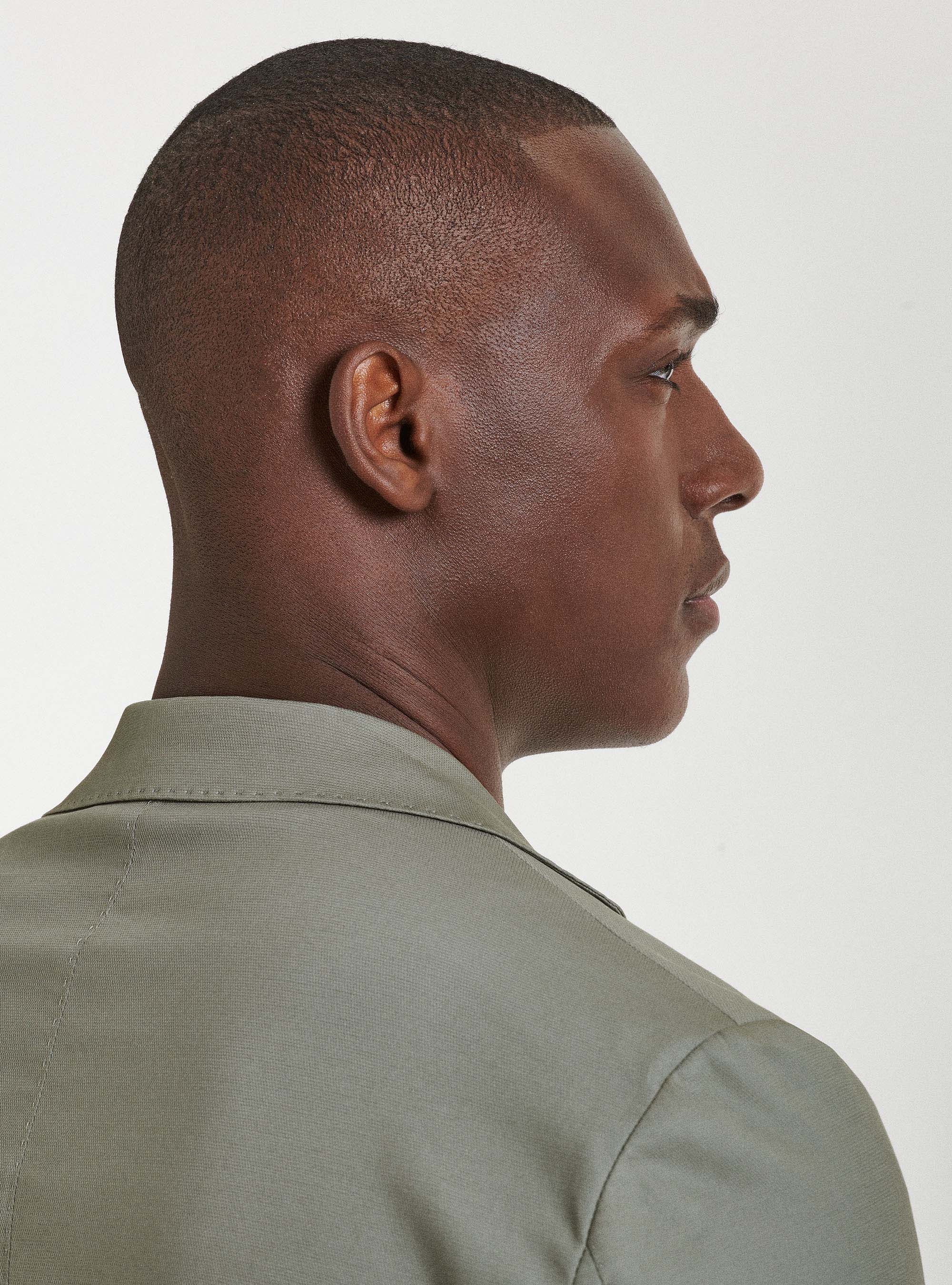 Armoured cotton suit blazer, SALVIA 0602C