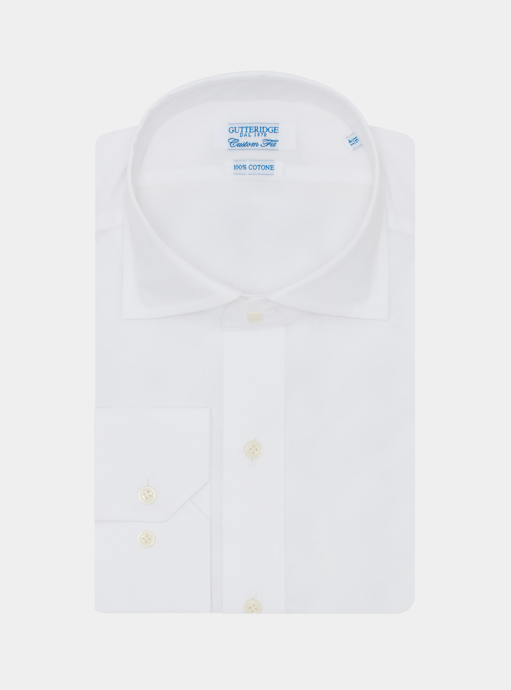 Custom-fit cotton poplin shirt, WHITE