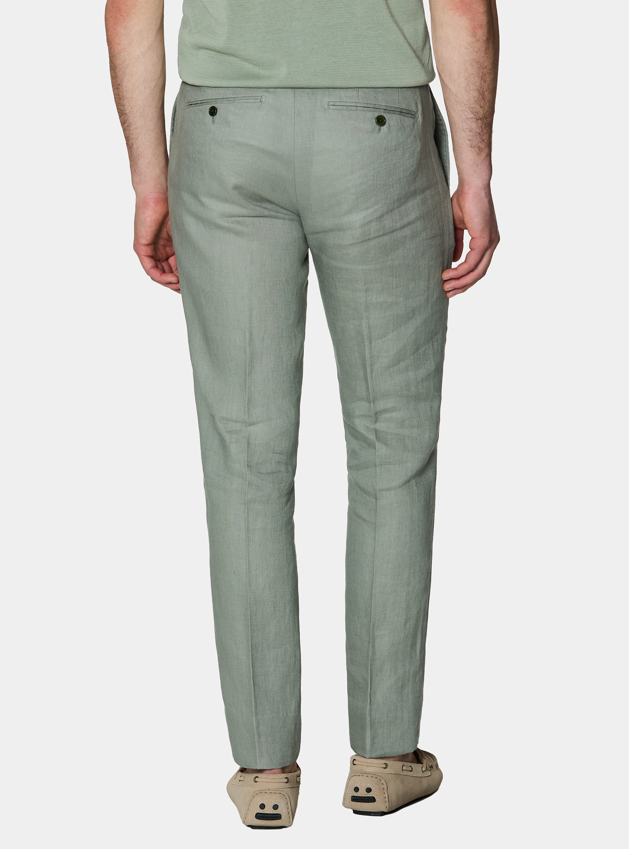 Pure linen suit trousers, SALVIA 0602C