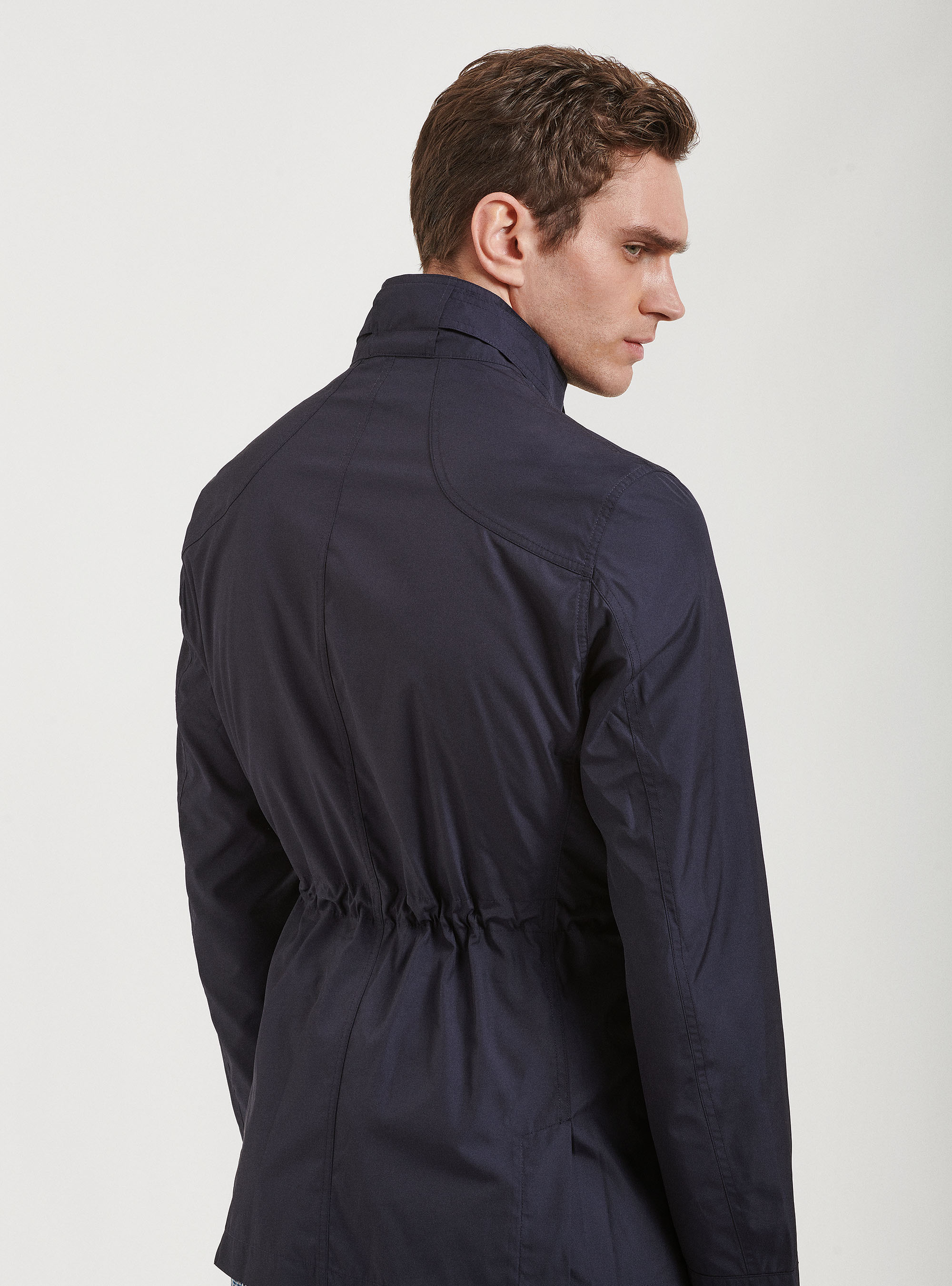 Field jacket en tejido t&eacute;cnico, AZUL MARINO