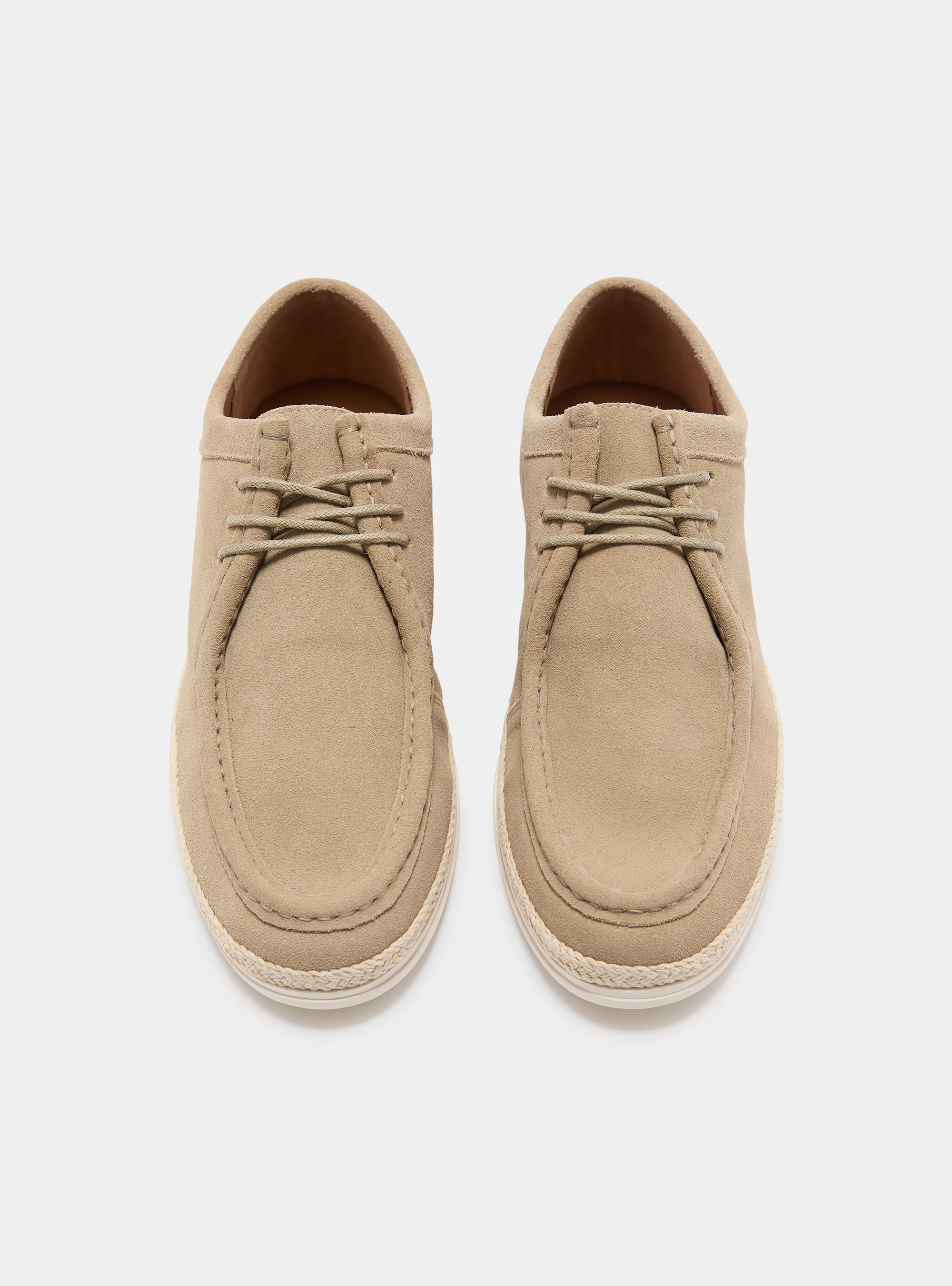 Paraboot lace-up suede boots, ECRU