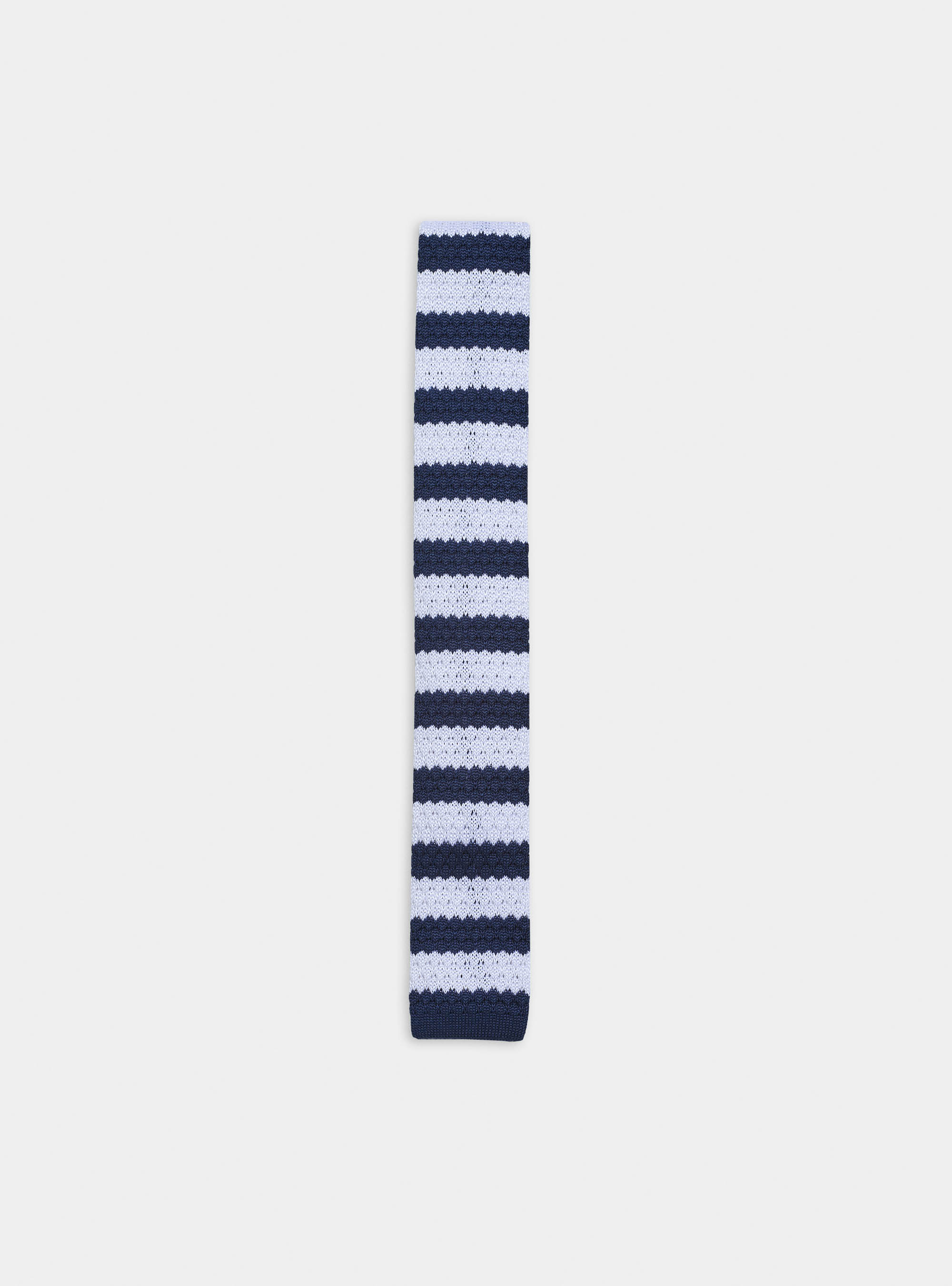 Corbata de punto a rayas, AZUL MARINO