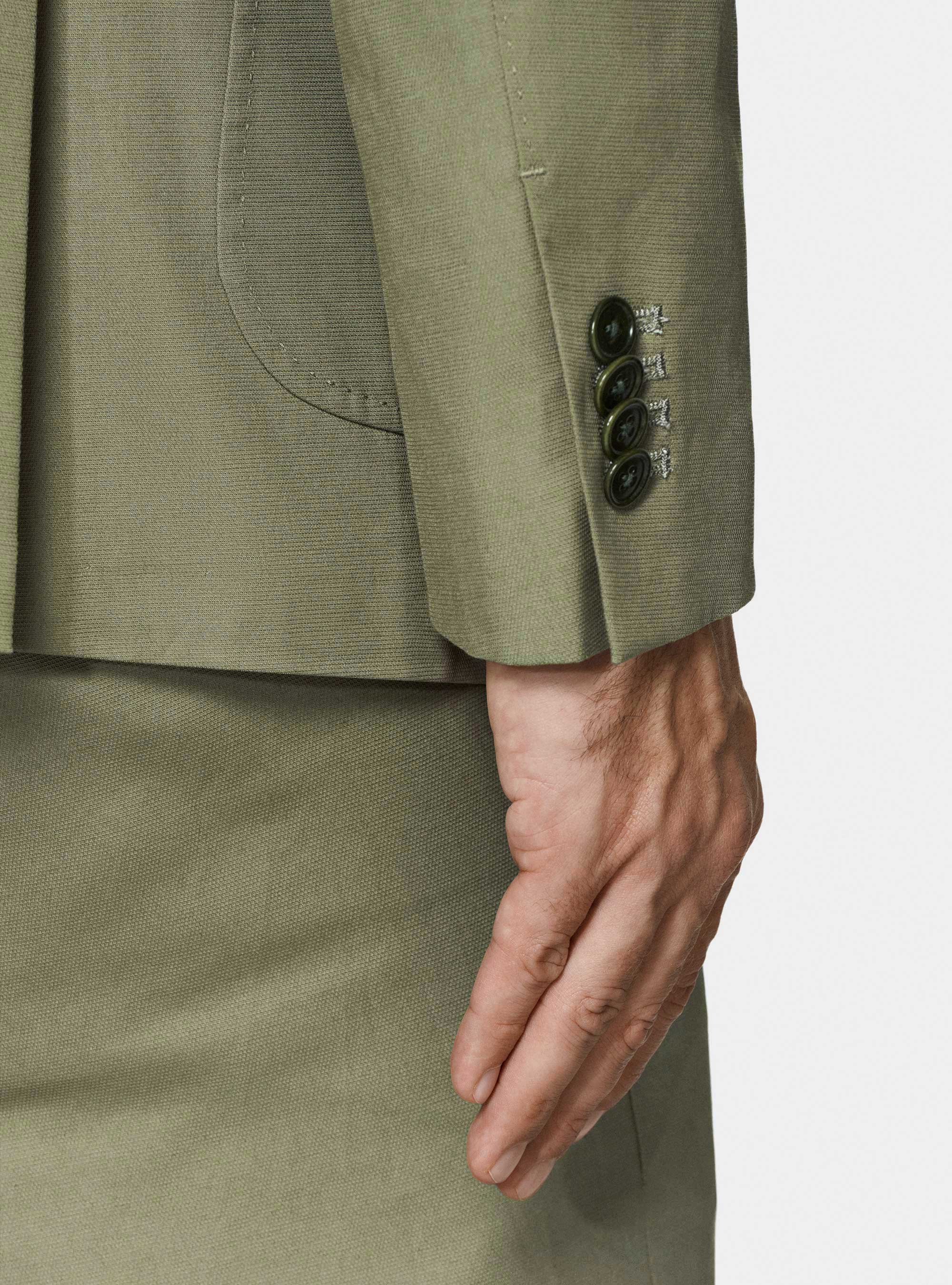 Americana de traje de algod&oacute;n, SALVIA 0602C