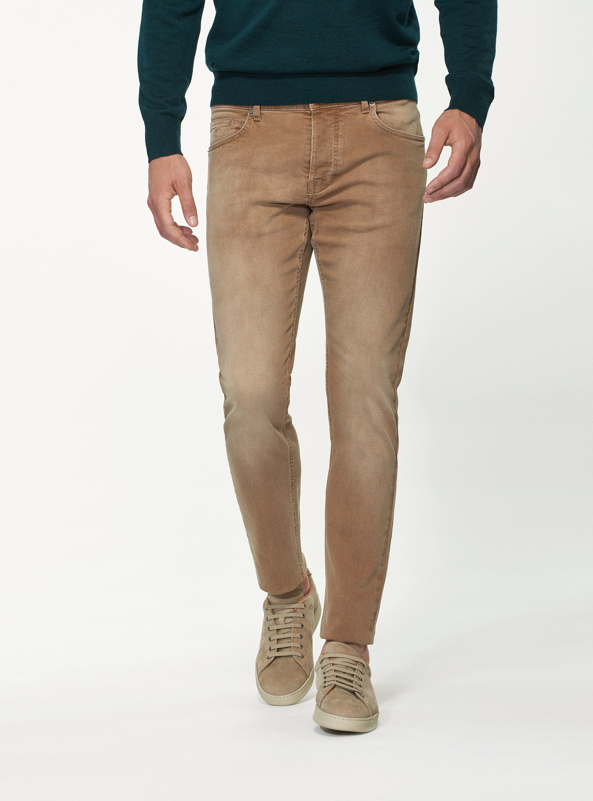 Jeans tailor fit colorati, SABBIA