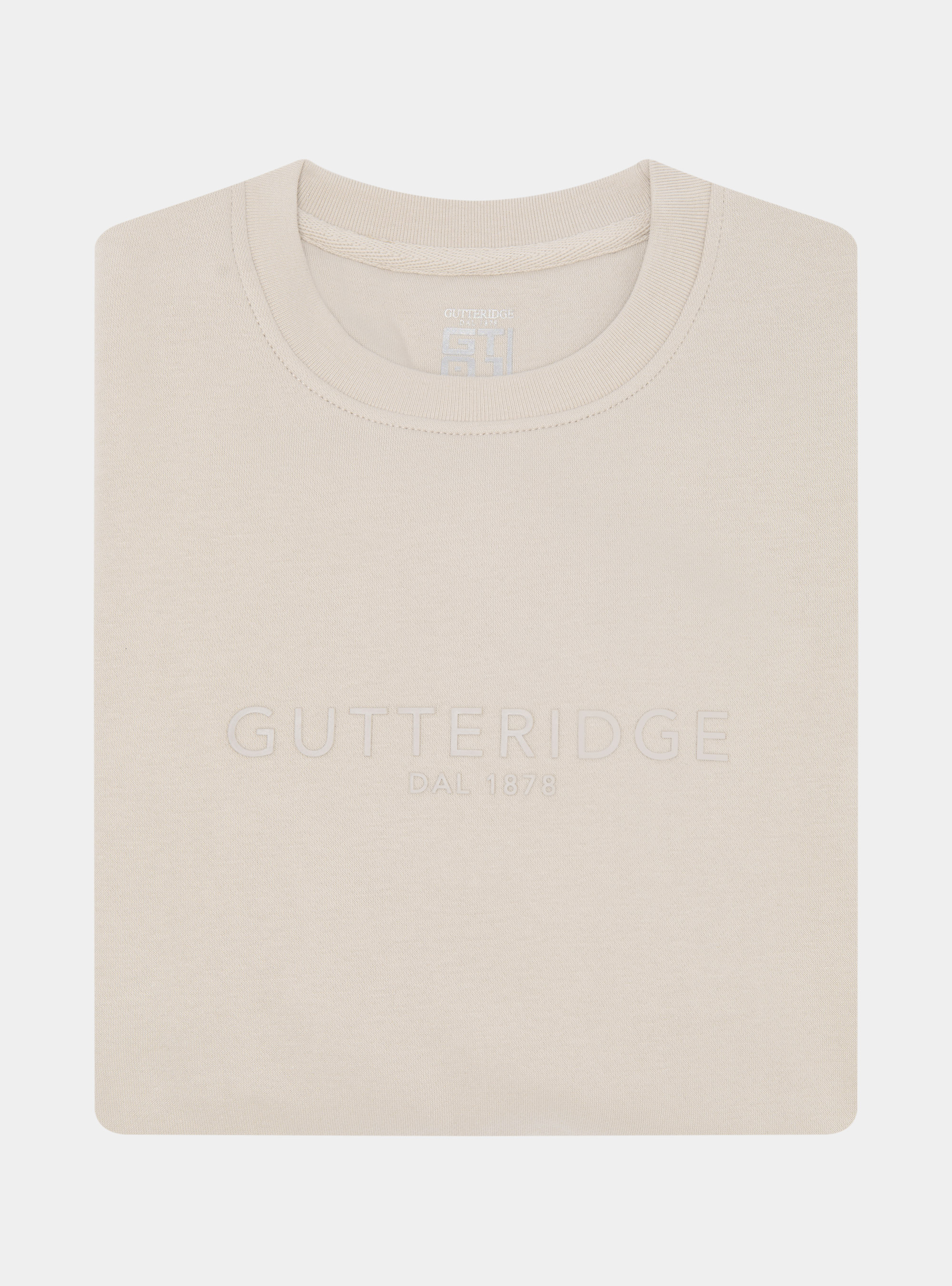 Crew-neck sweatshirt with logo, ECRU