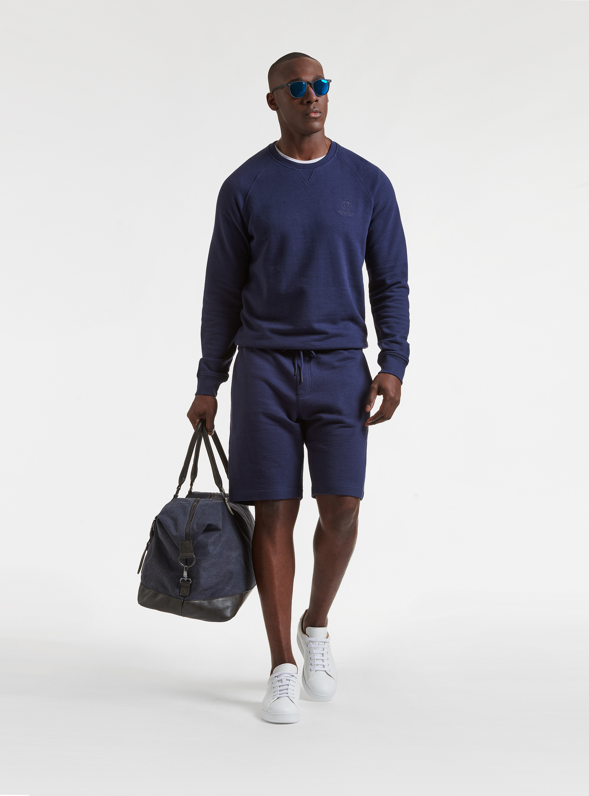 Sweat-shirt unicolore, BLEU