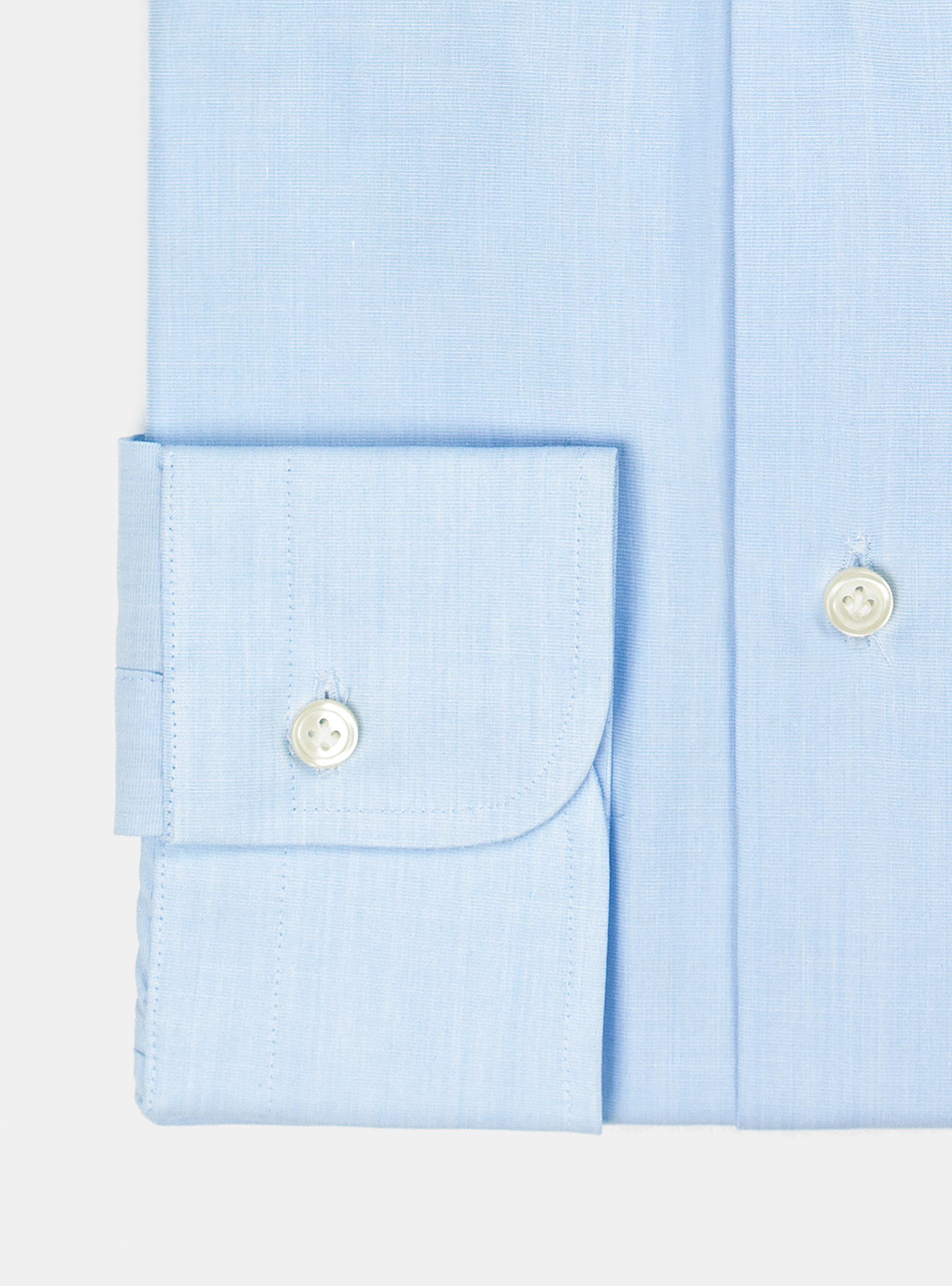 Camicia con collo francese in fil a fil, BLEU CIEL