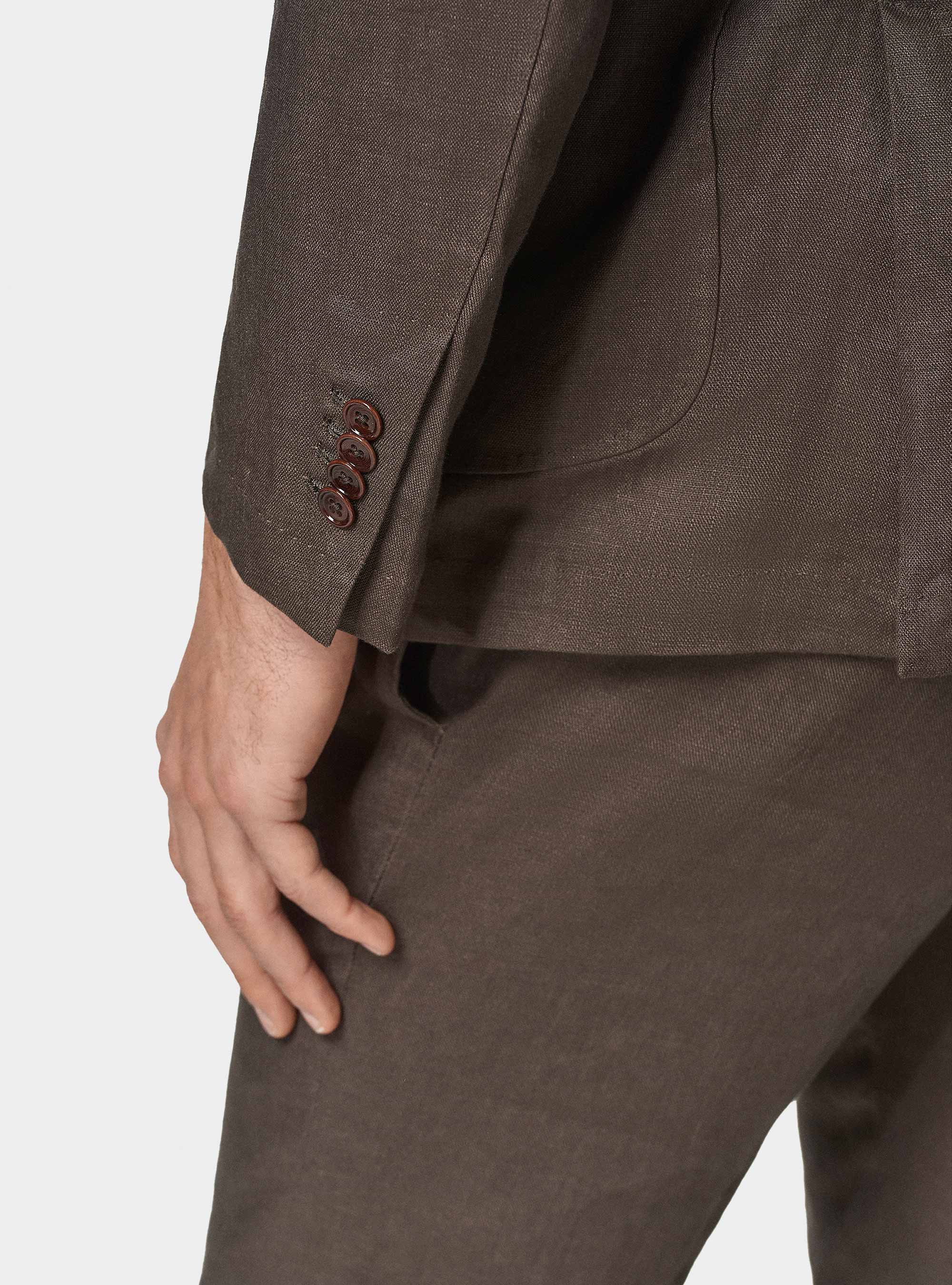 Anzugjacke aus reinem Leinen, MARRONE 0507C