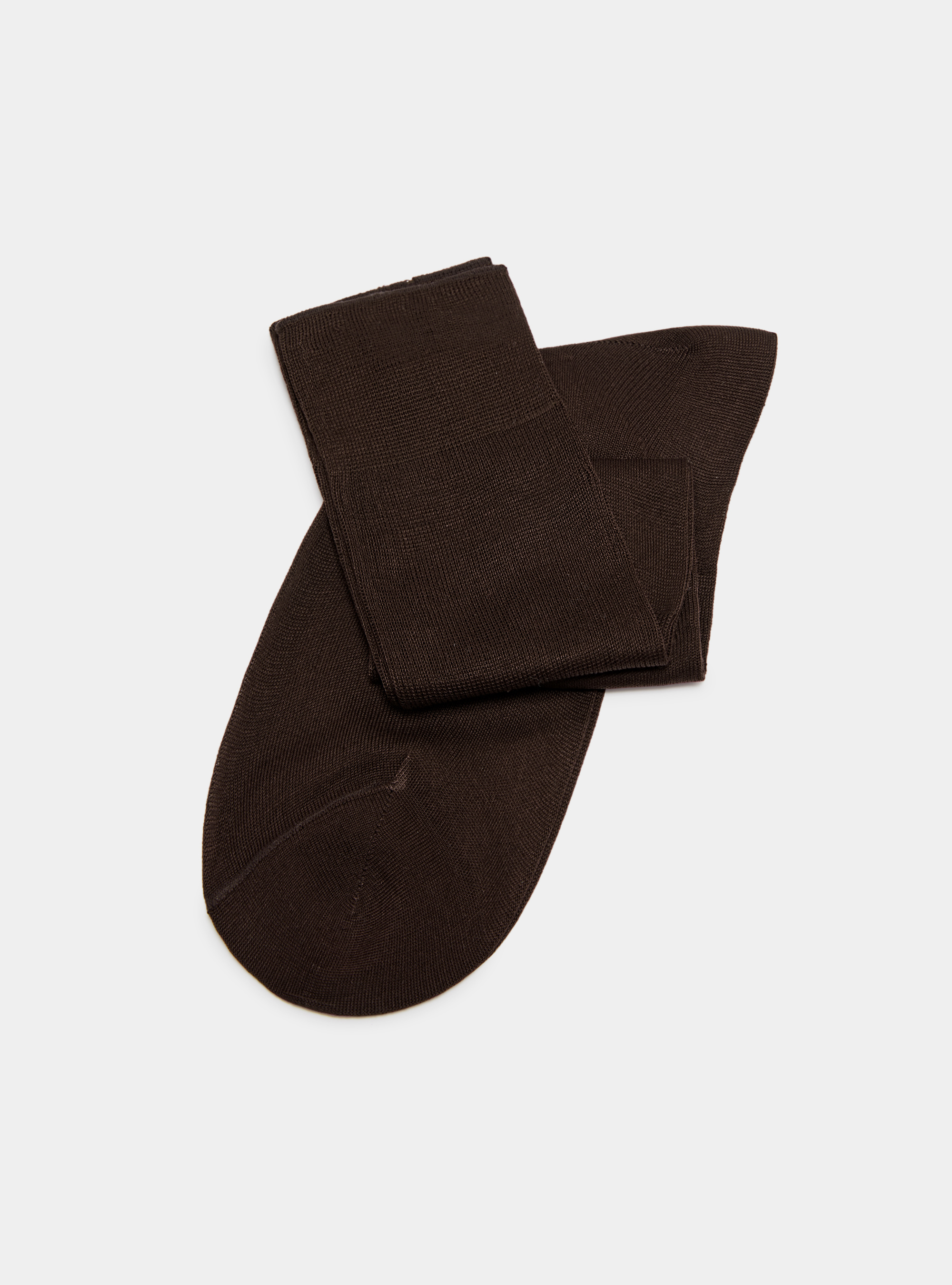 Long socks made of Scottish yarn, MARRONE 0508C