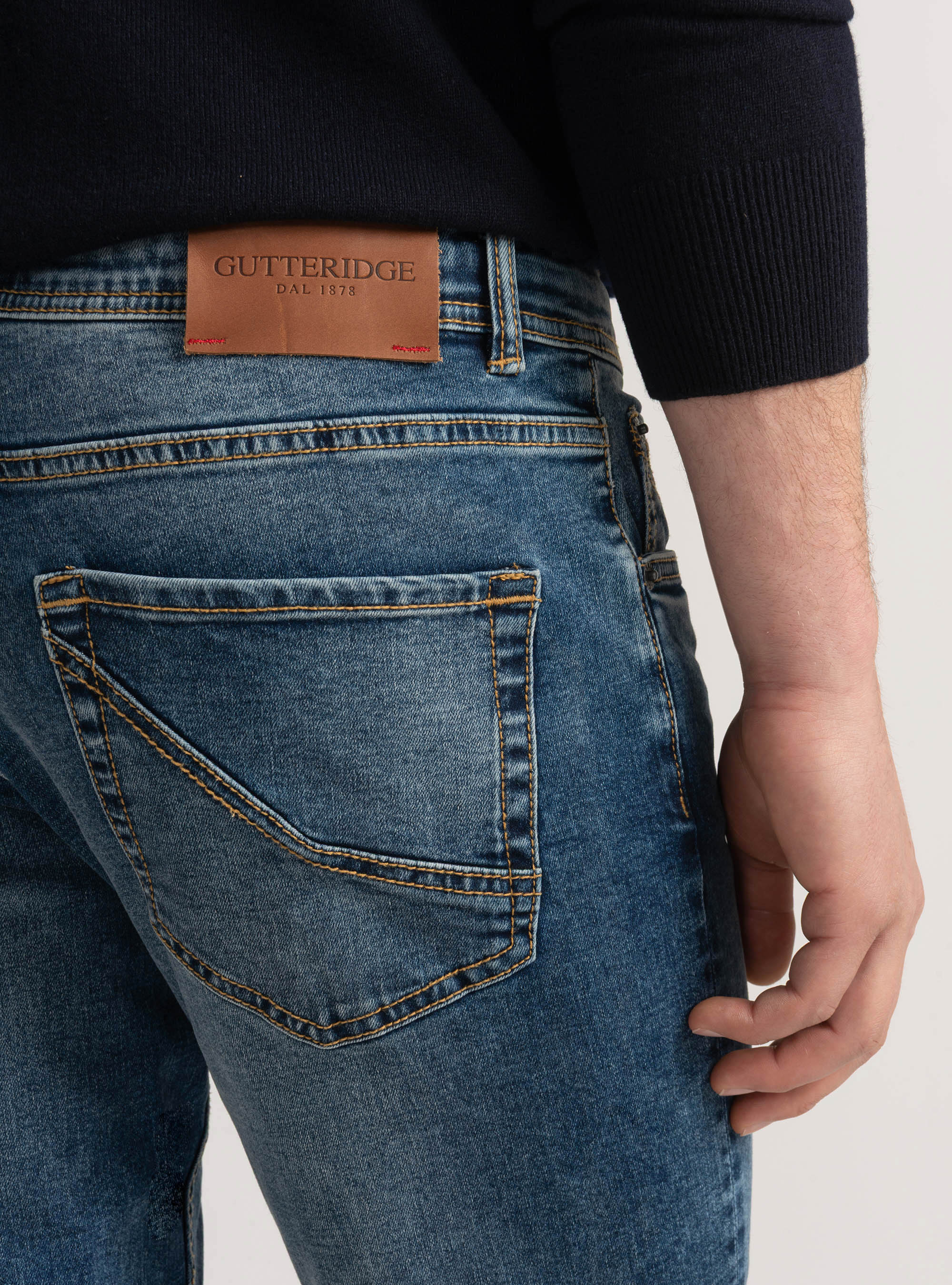 5 Regular fit denim pockets, NAVY BLUE