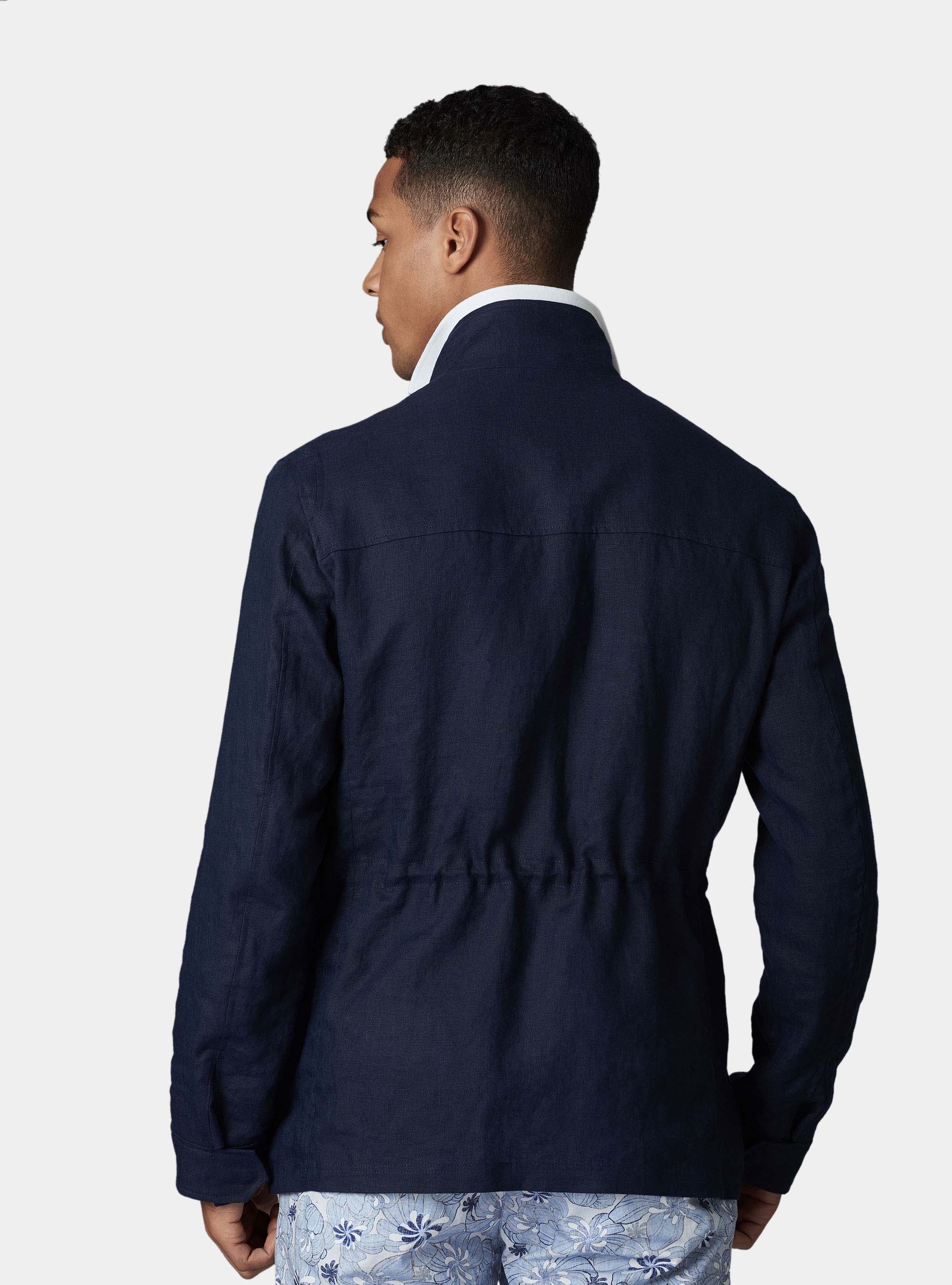 Pure linen jacket, NAVY BLUE
