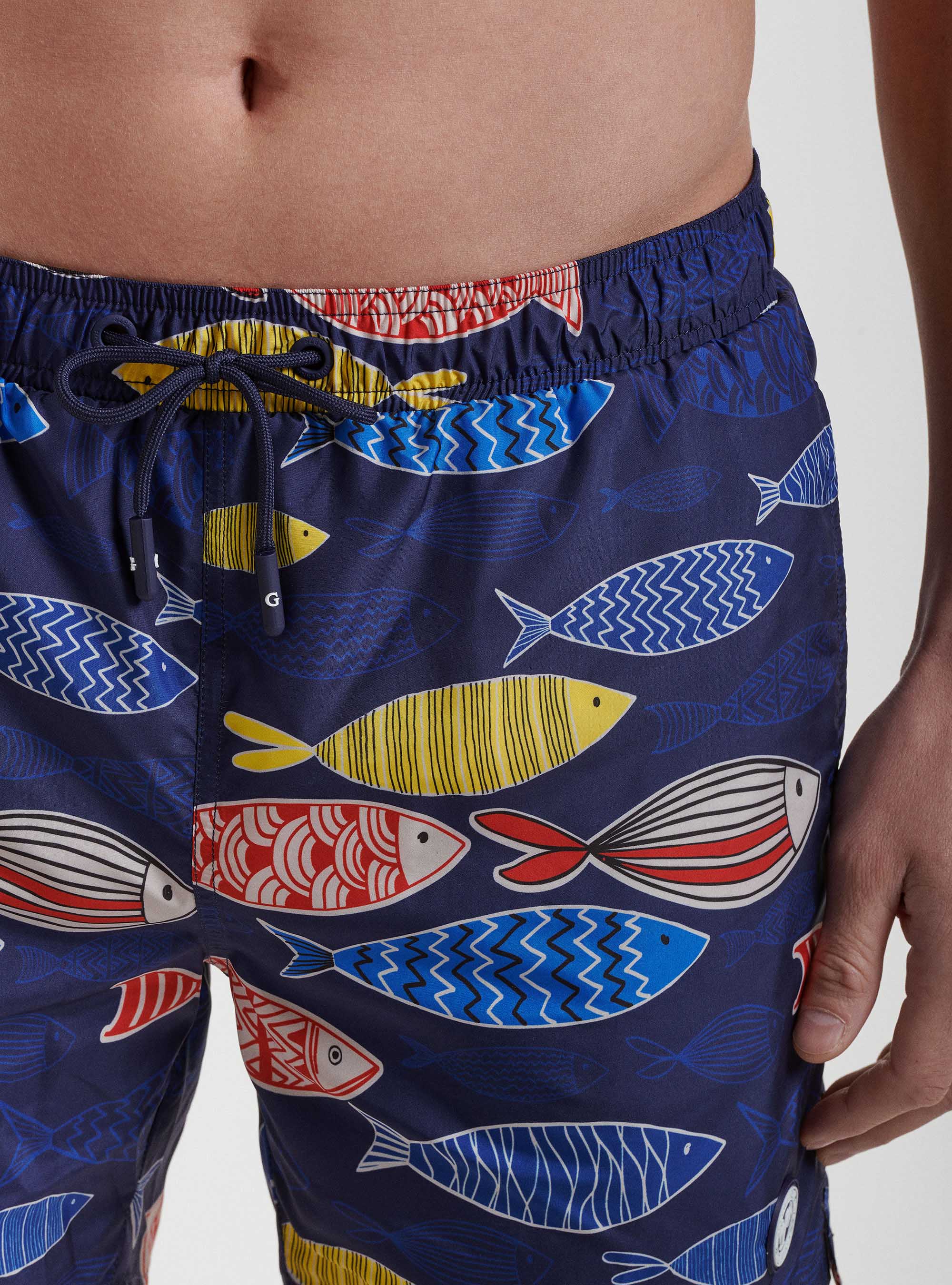 Costume da bagno fantasia pesci, BLU