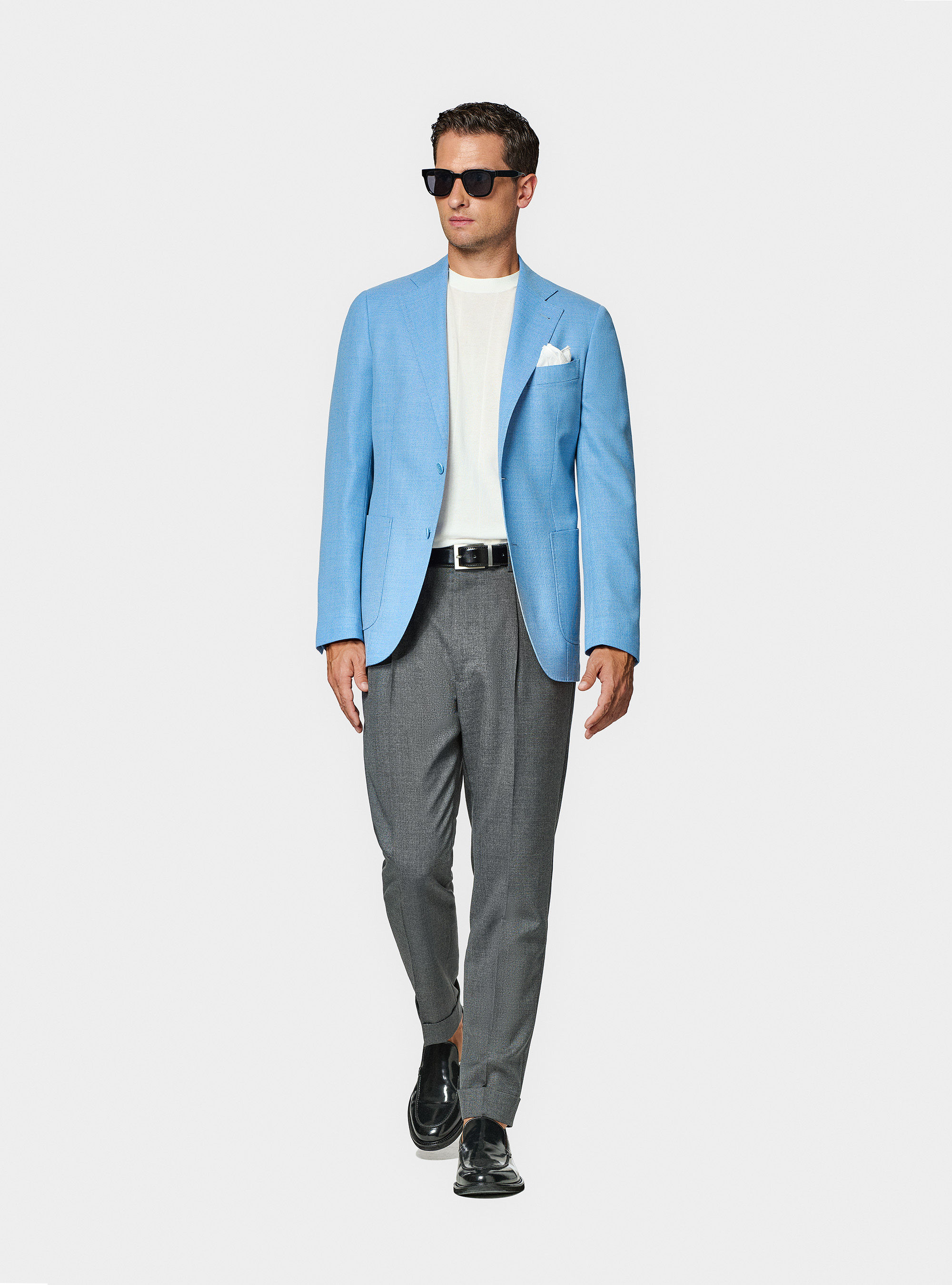Veste en pure laine Vitale Barberis Canonico, BLEU CIEL