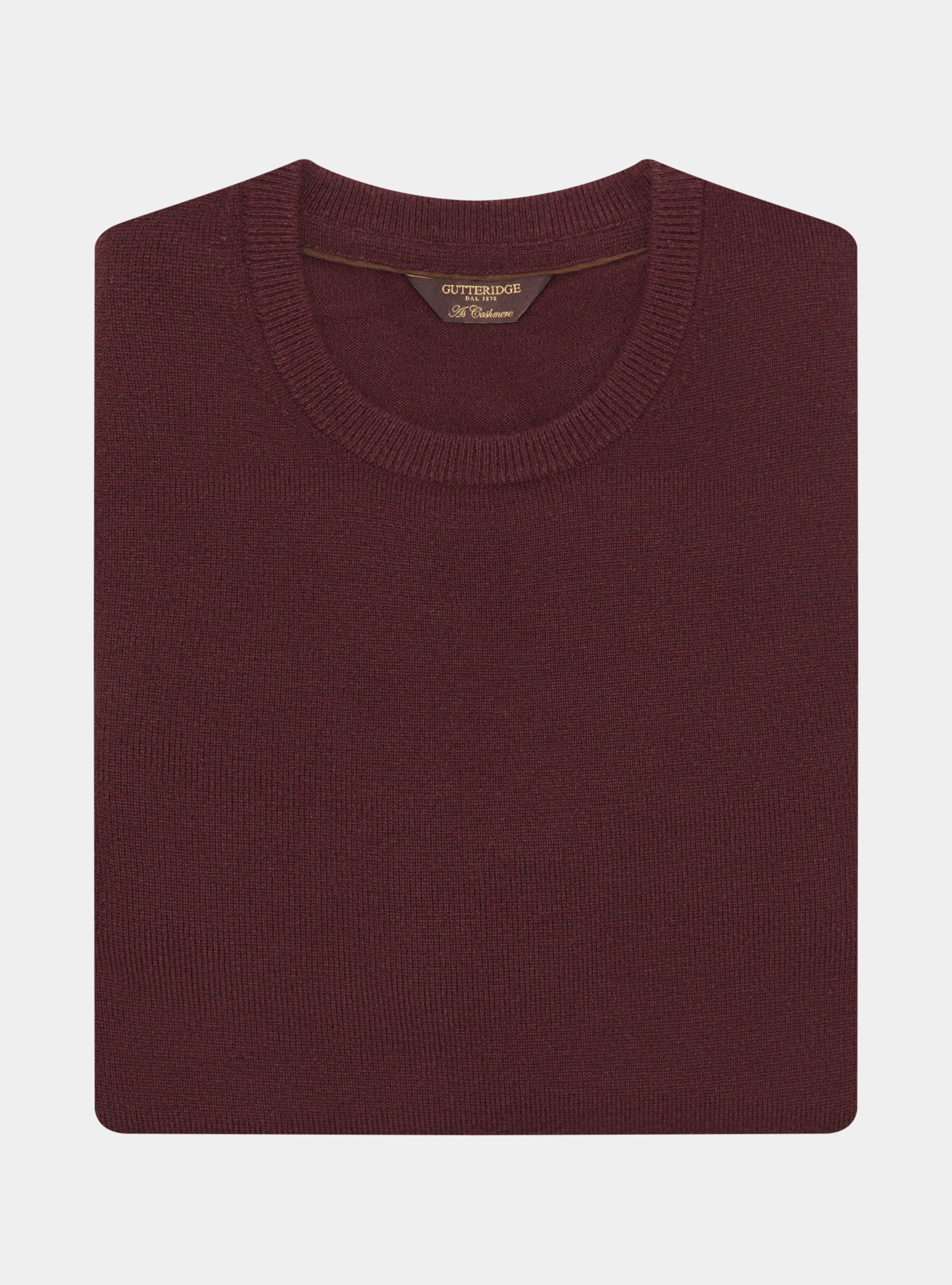 Maglia girocollo in lana lambswool e cashmere, BORDEAUX