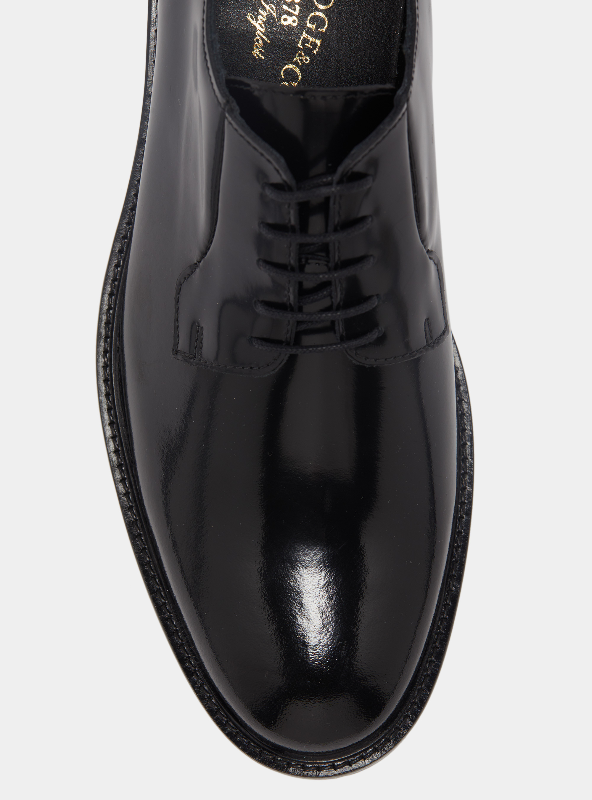 Derby shoes in abrasive leather, BLACK