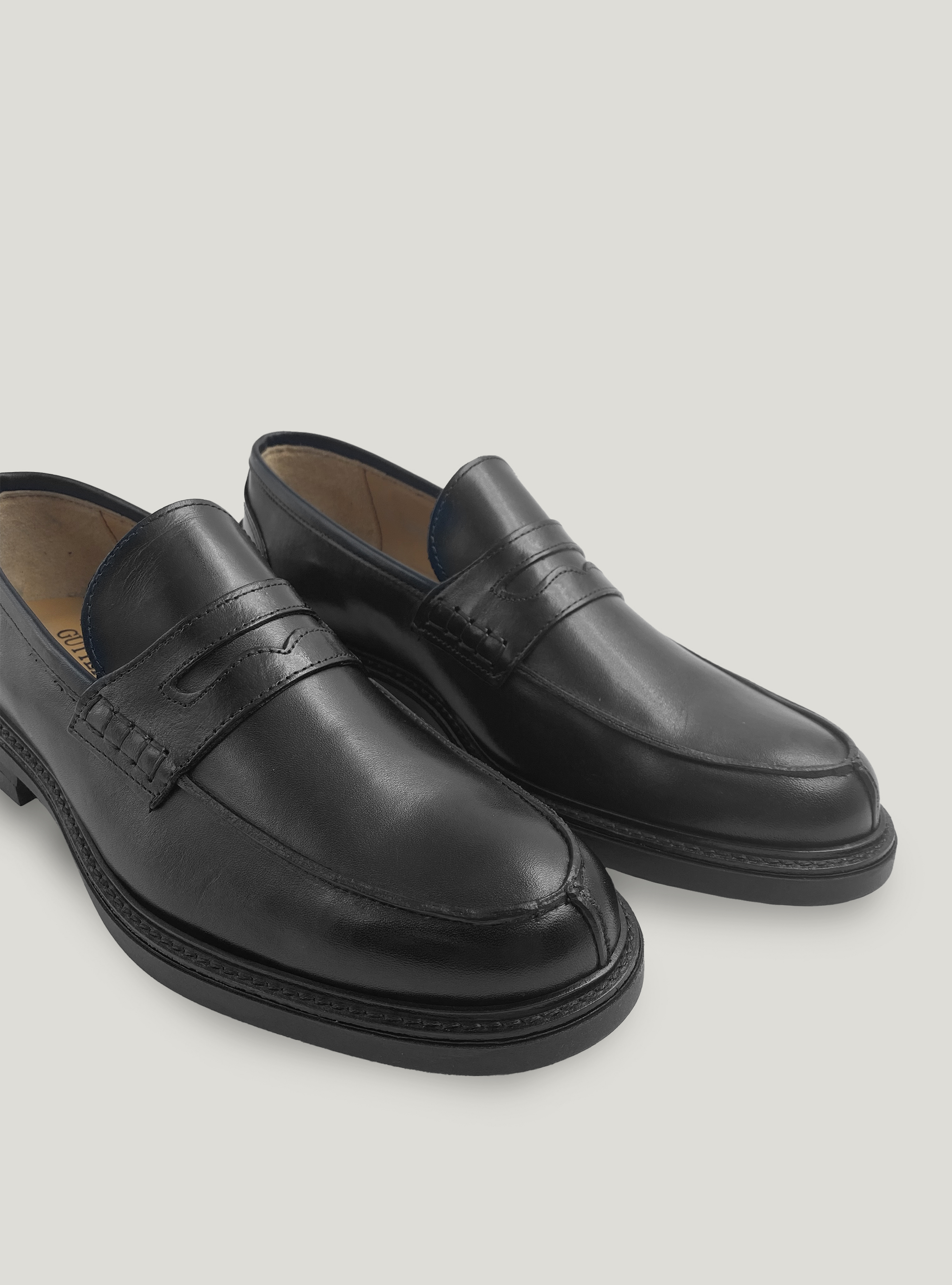 Leather moccasins, BLACK