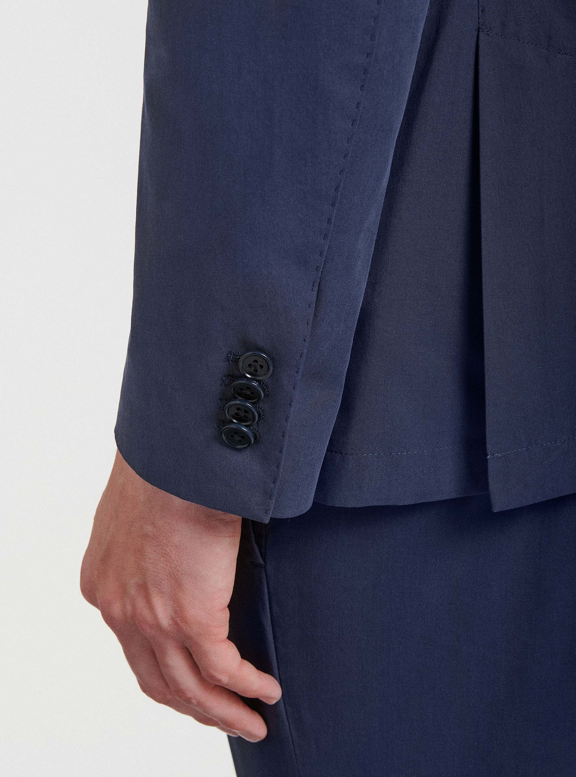 DUEMILAGORI cotton-blend suit blazer, NAVY BLUE