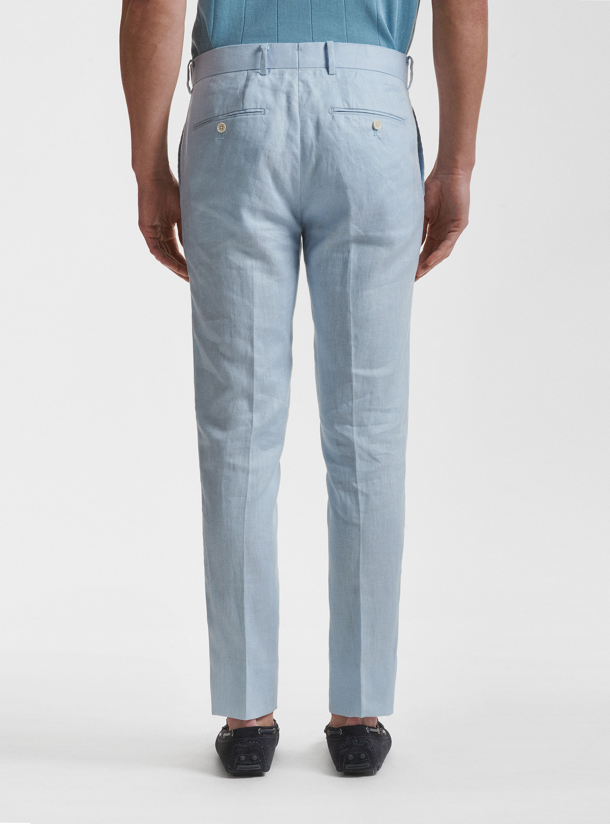 Pure linen suit trousers, LIGHT BLUE