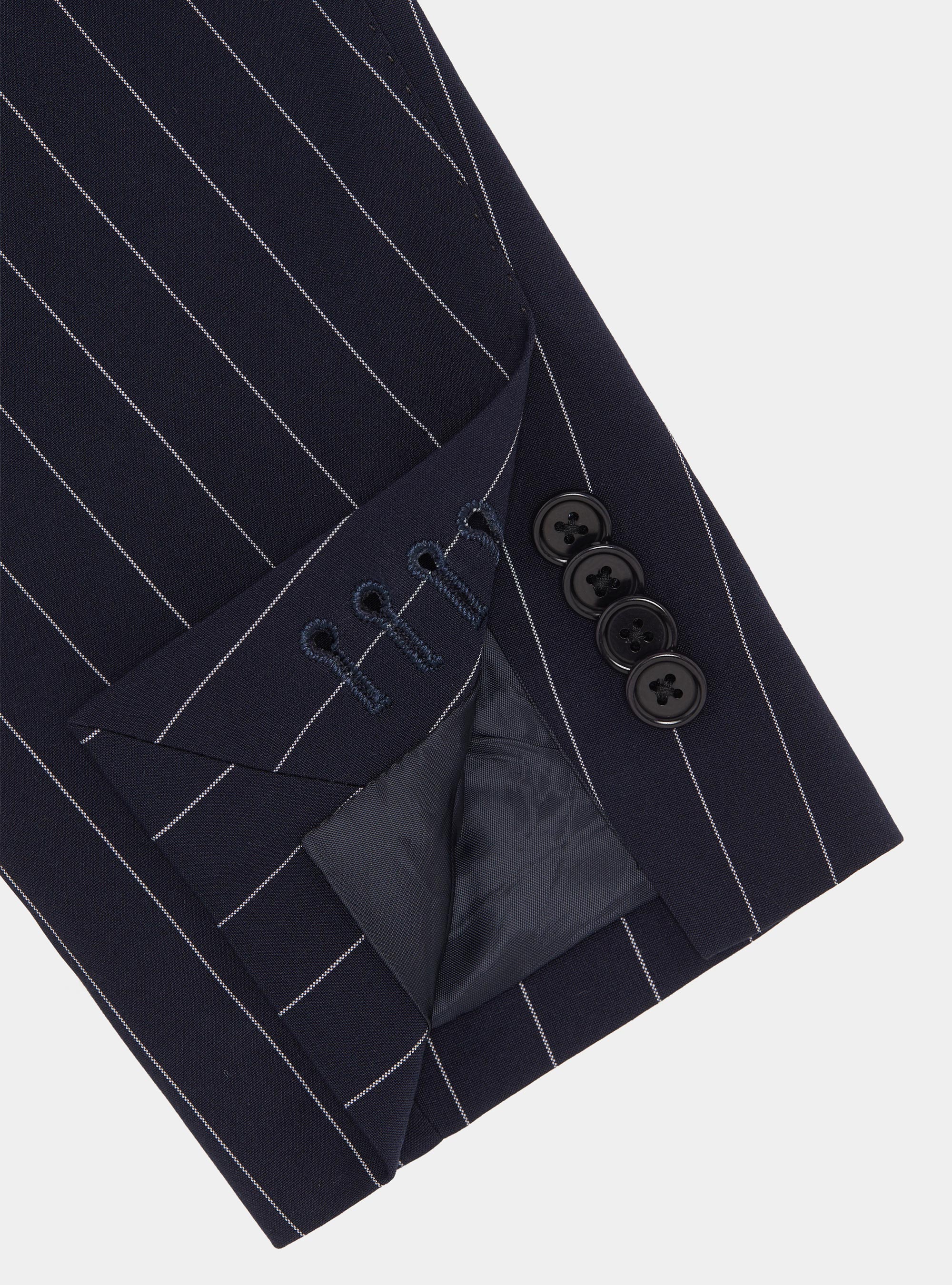 Giacca abito doppiopetto gessato, BLU NAVY