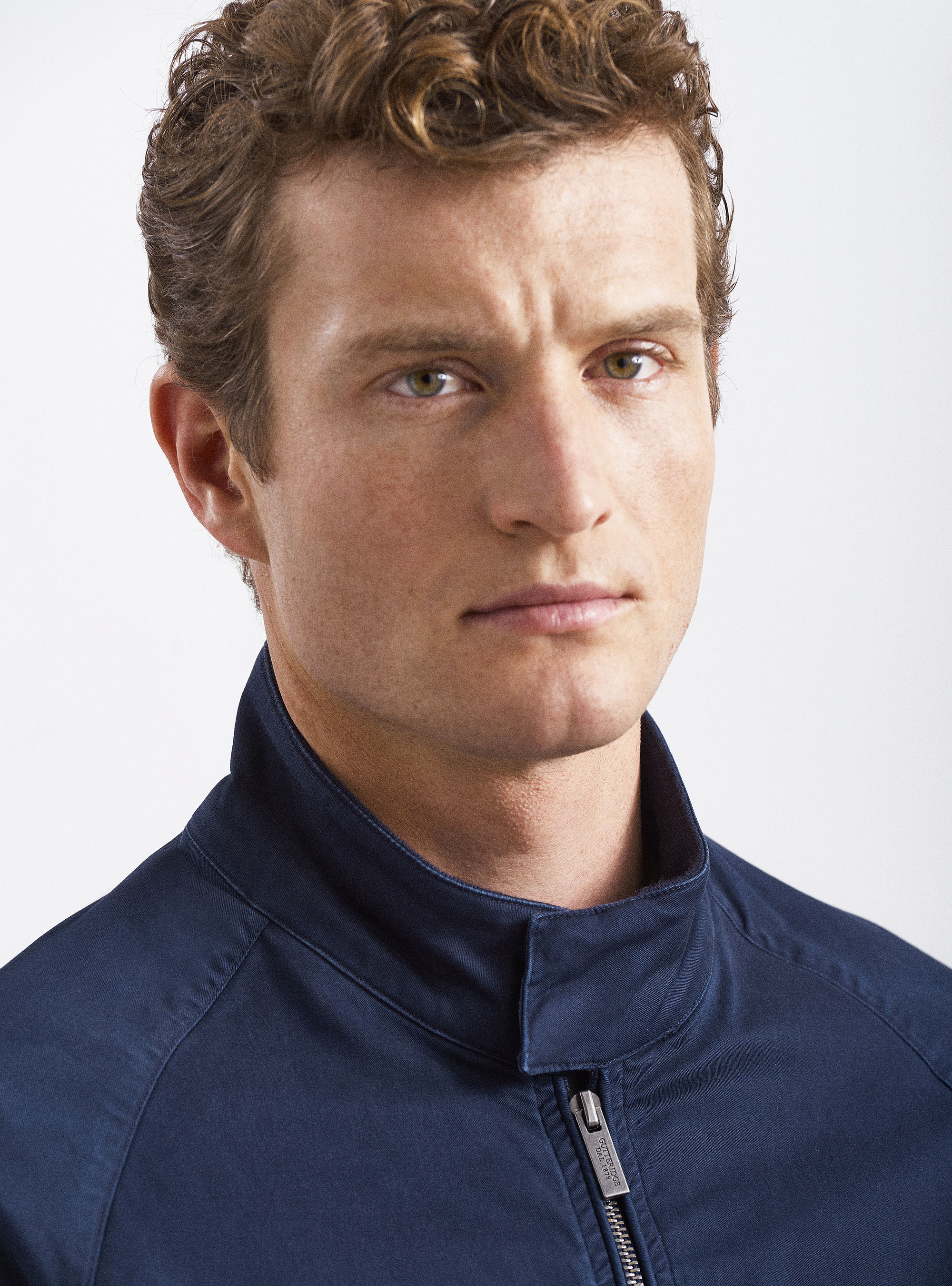 Bomber in twill di cotone stretch, BLU NAVY