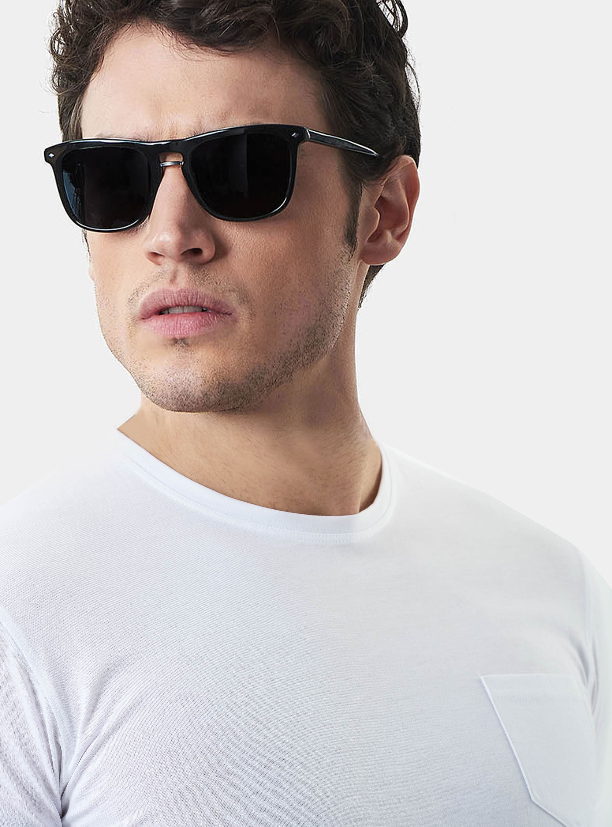 Supima cotton jersey t-shirt with pocket, WHITE