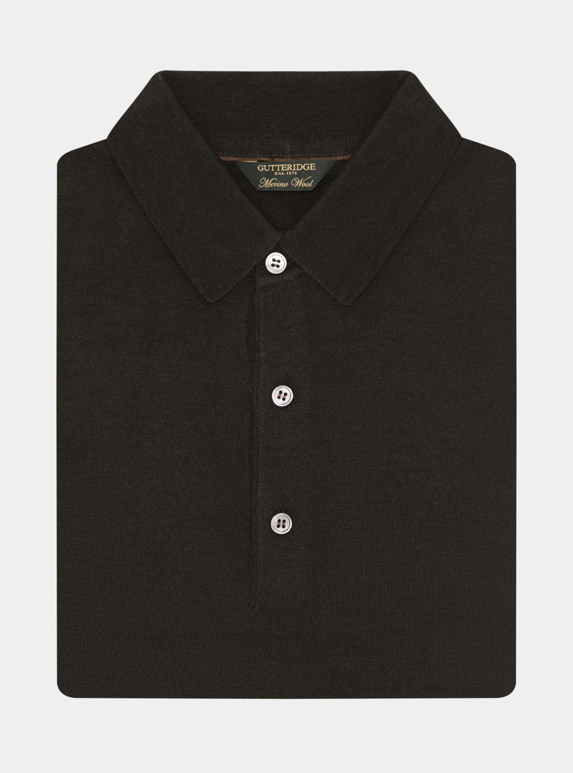 Polo de lana merina extrafina, MARRON