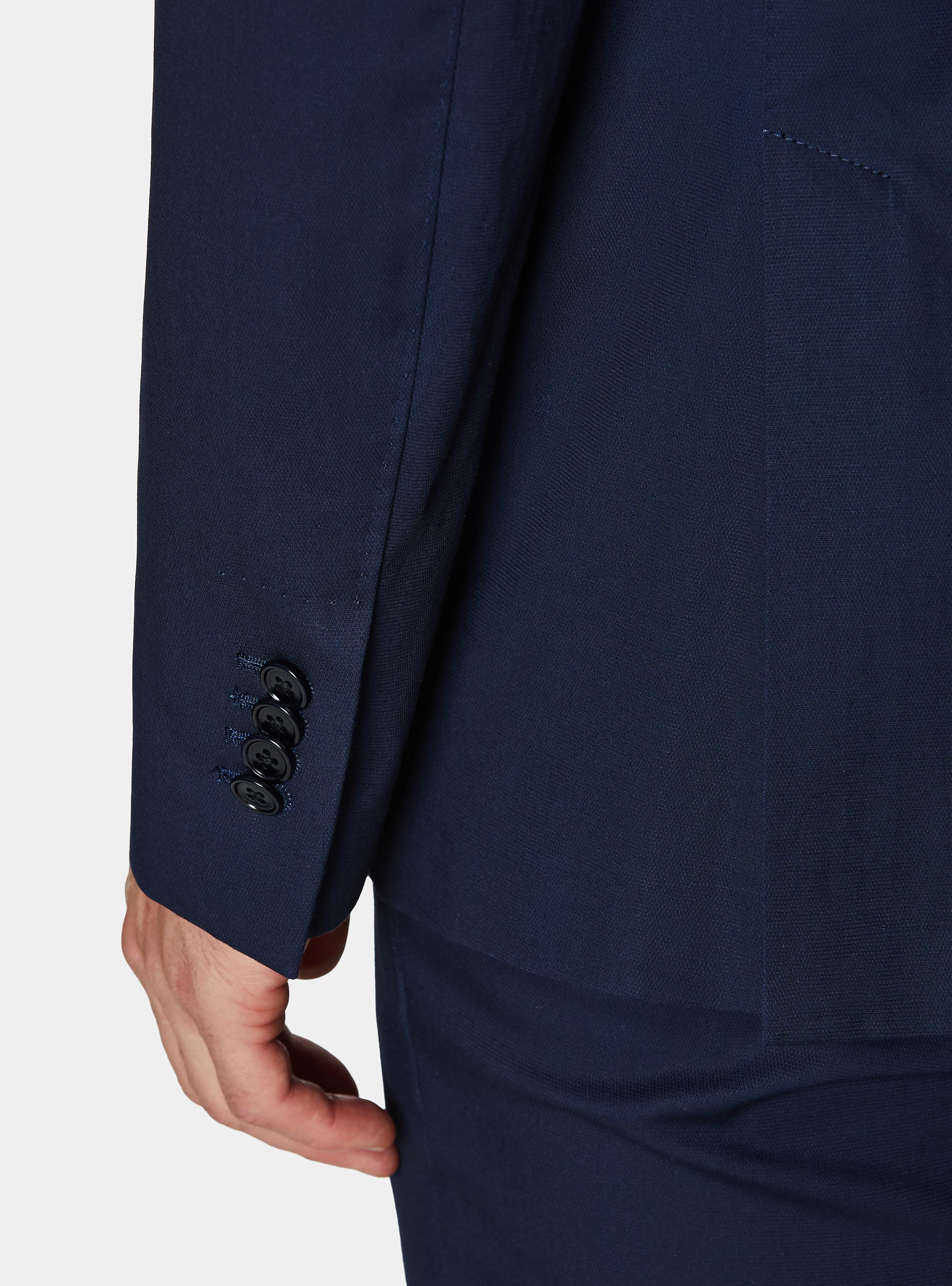 Cotton suit blazer, NAVY BLUE