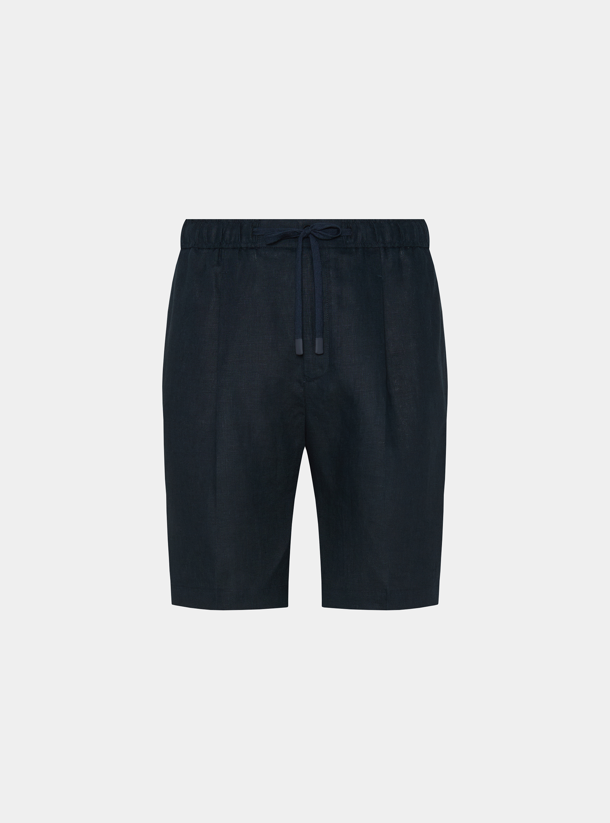 Linen Bermuda shorts with drawstring, NAVY BLUE