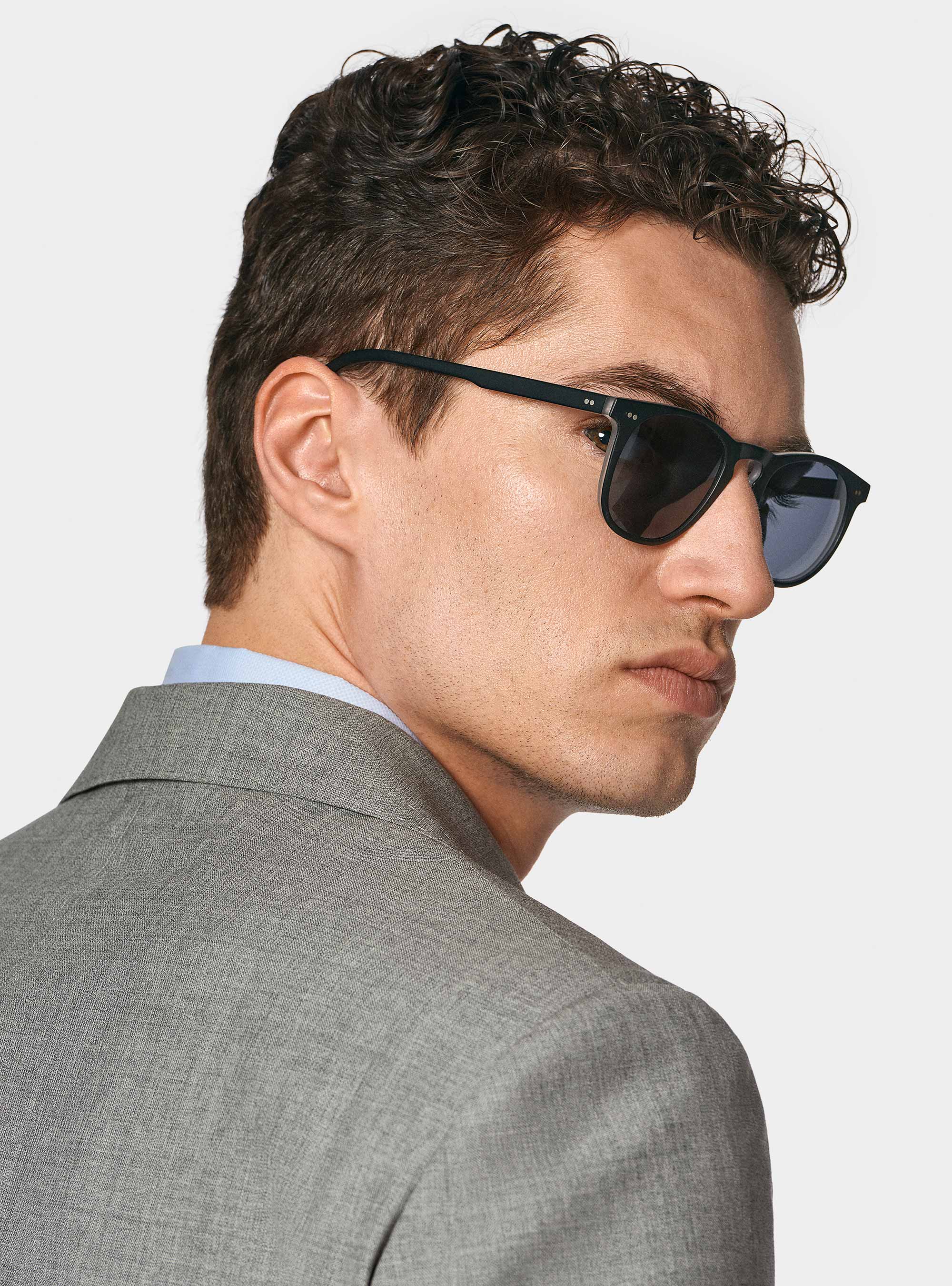 Vitale Barberis Canonico pure wool double-breasted blazer, LIGHT GREY MELANGE