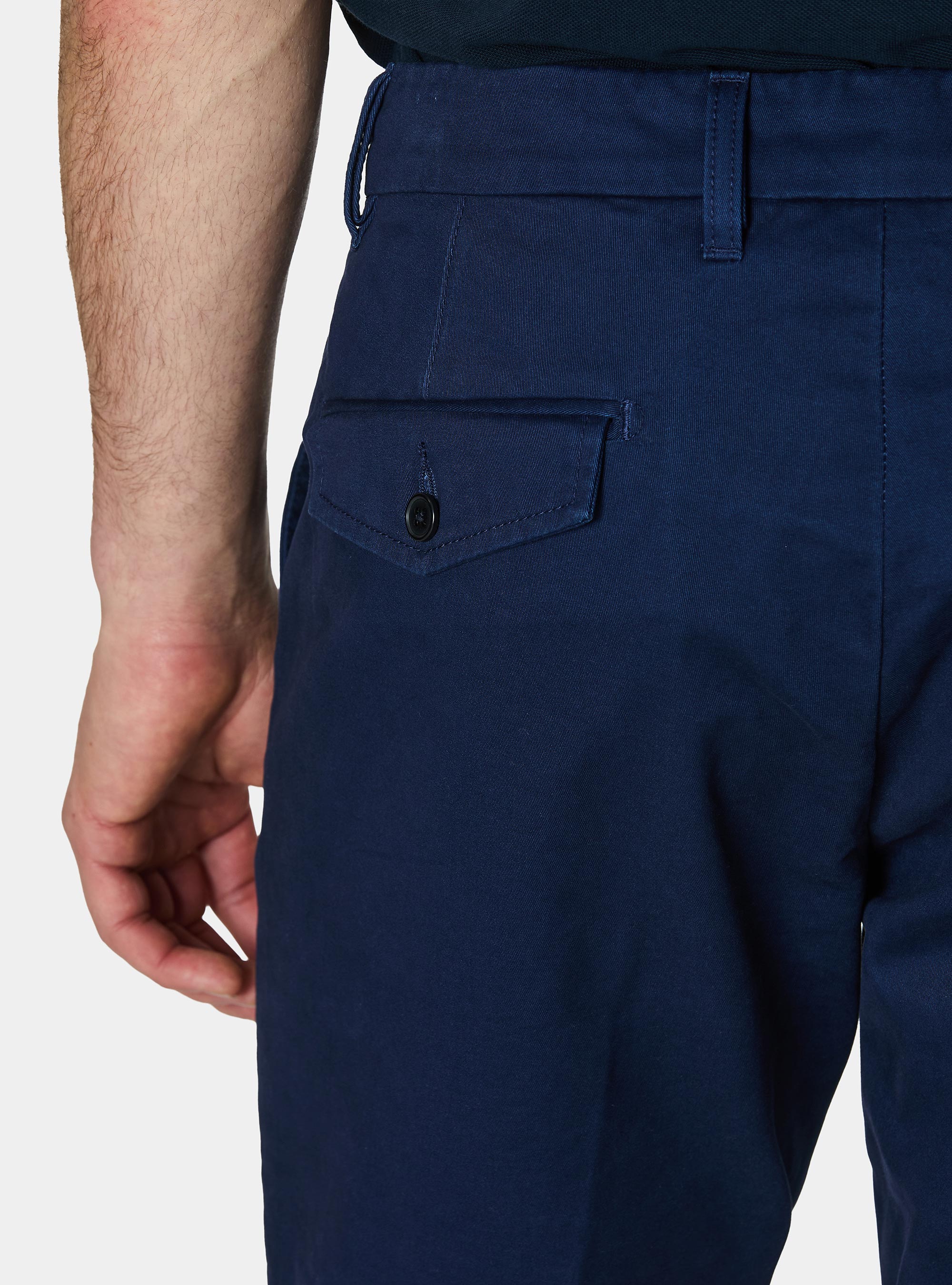 Cotton twill chino Bermuda shorts, BLUE