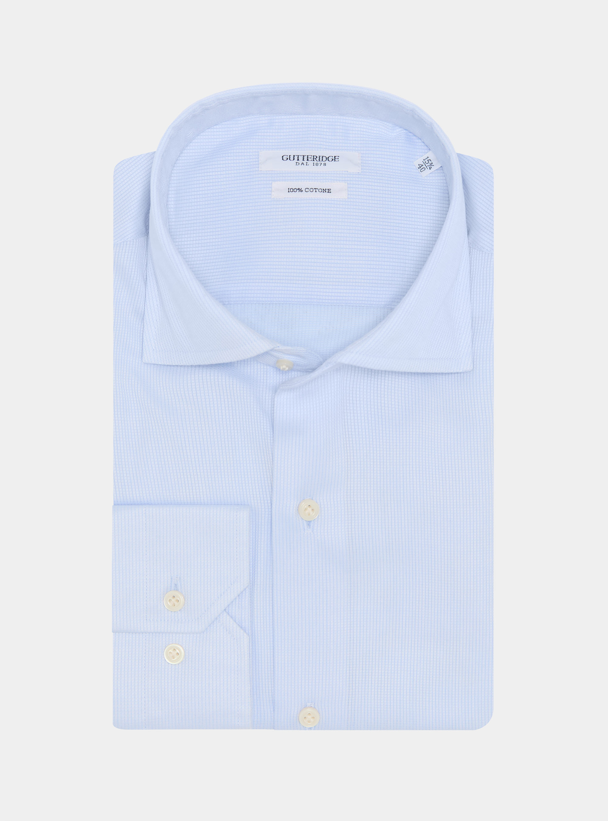 Chemise en coton textur&eacute;, BLEU CIEL
