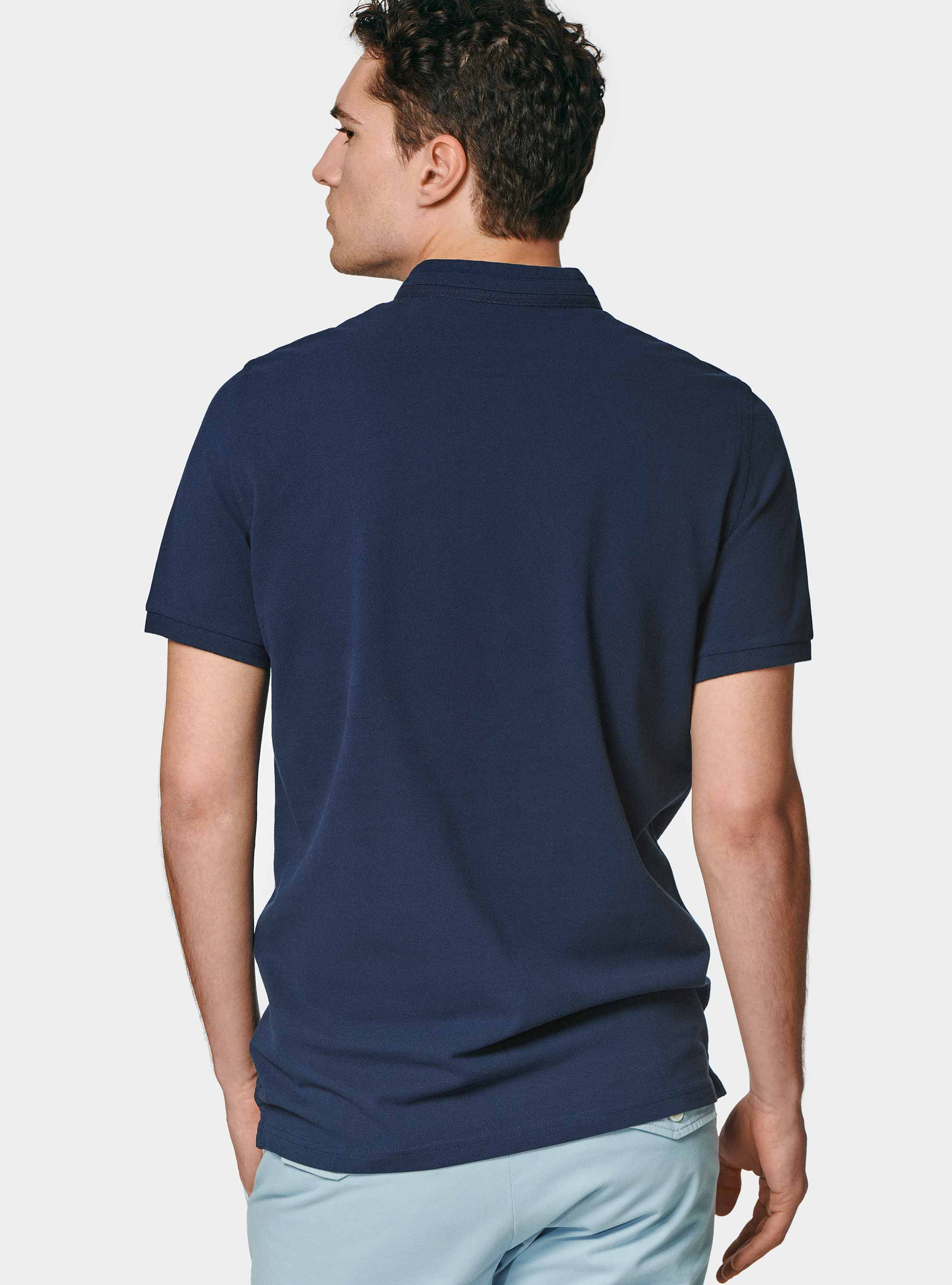 Polo de piqu&eacute; coreano, AZUL MEDIO