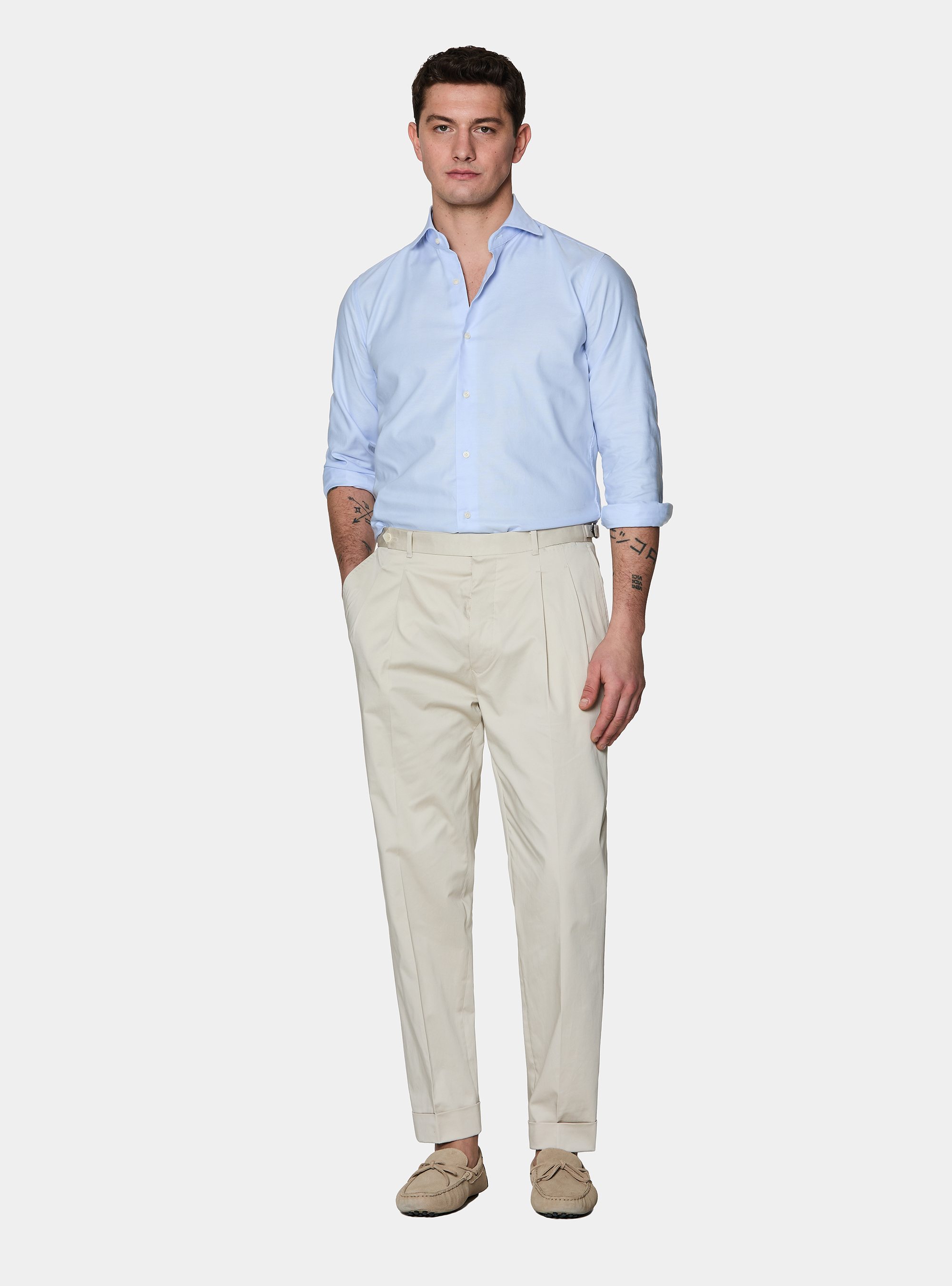 Oxford cotton shirt, AZZURRO 0290C