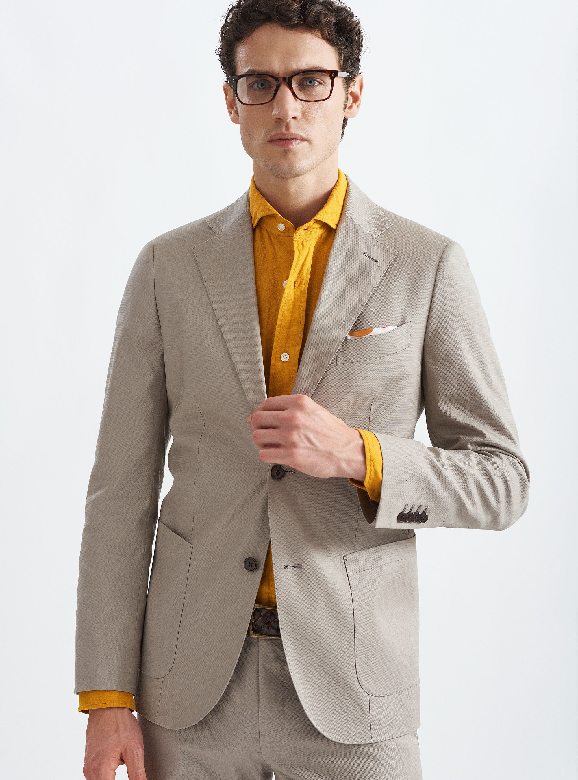 Veste de costume en coton stretch blind&eacute;, BOUE