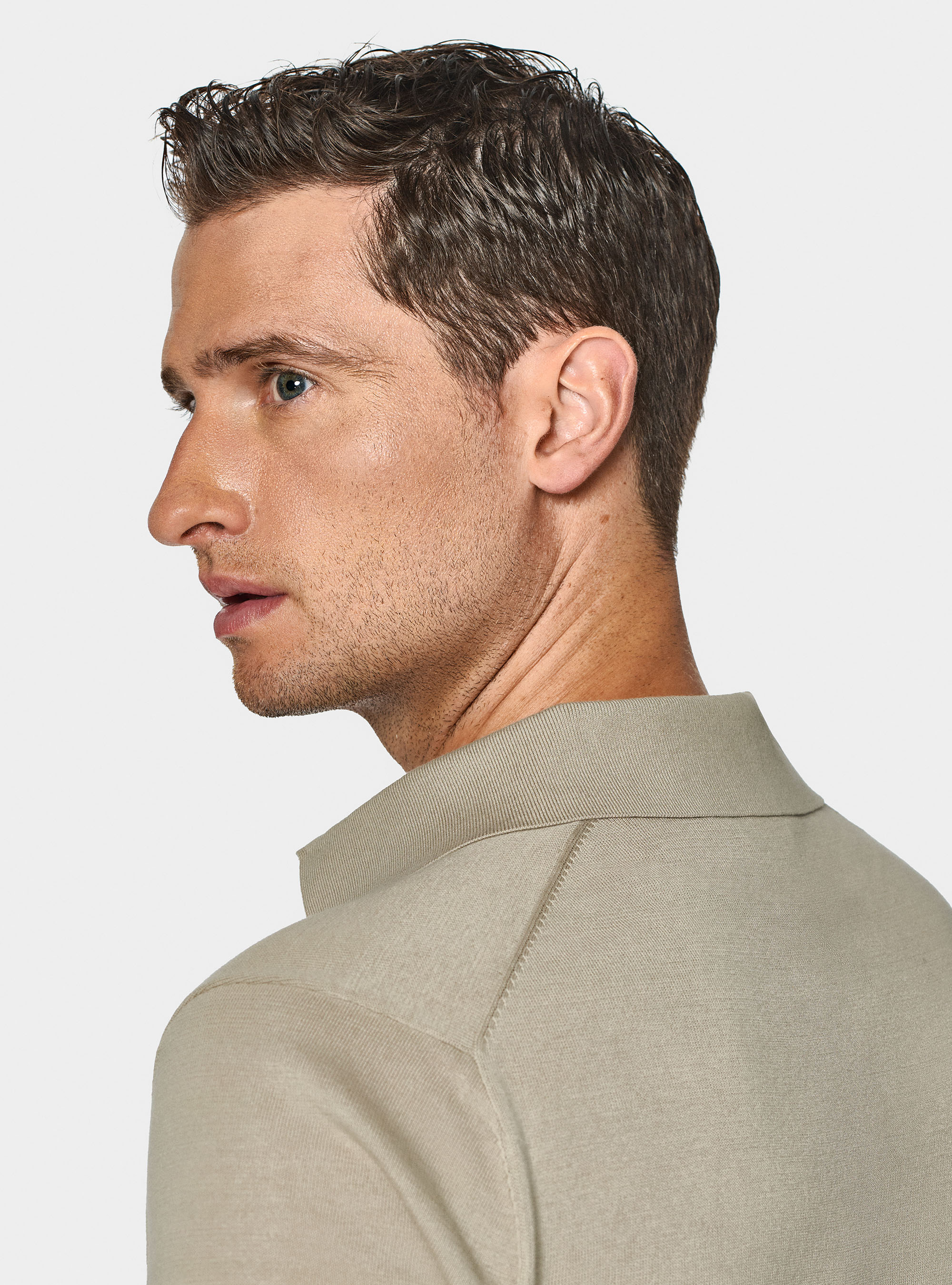 Polo in maglia di cotone extrafine, SABBIA