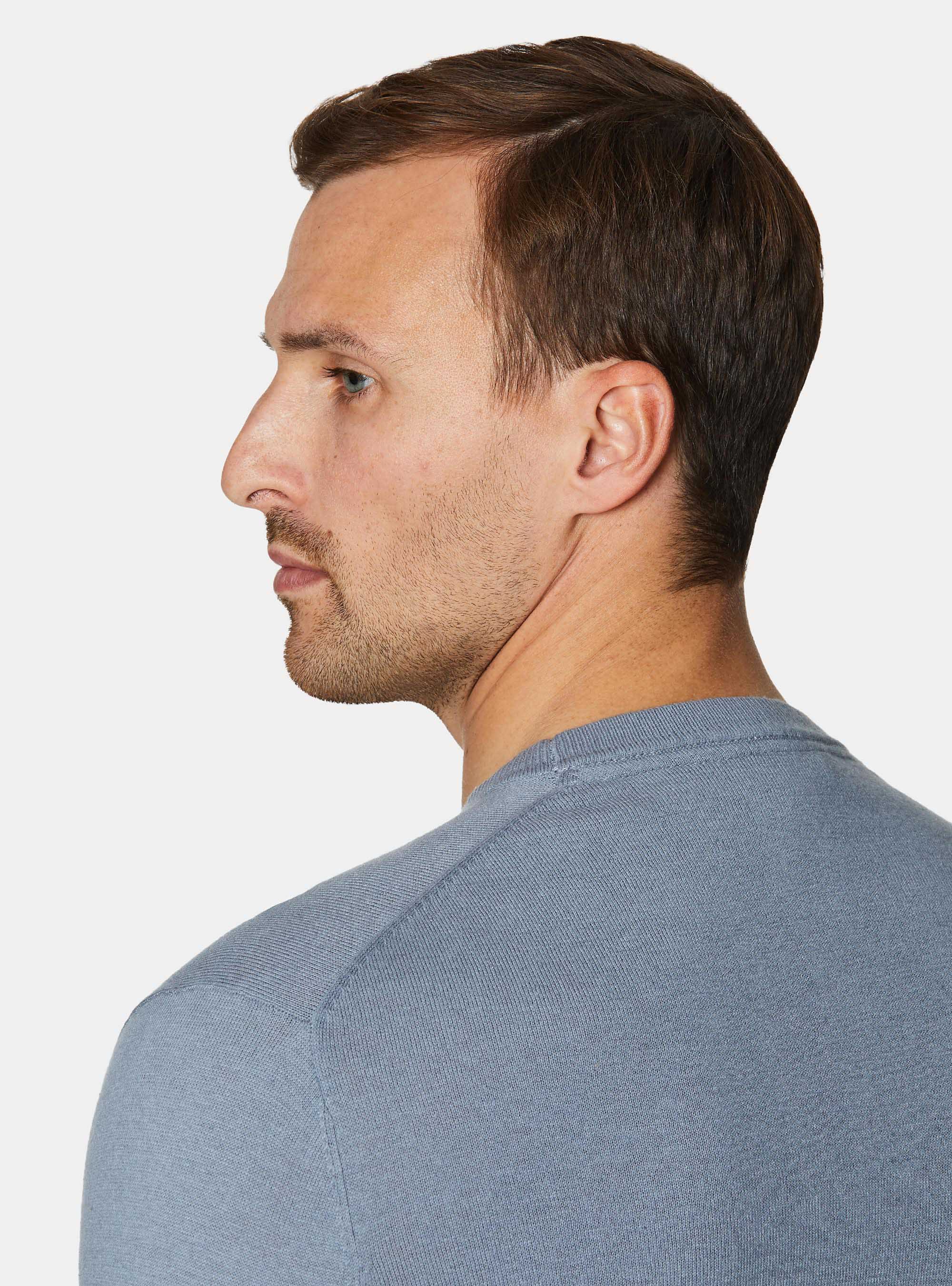 Rundhals-Pullover aus Baumwolle, Seide und Kaschmir, AVIO 0292C